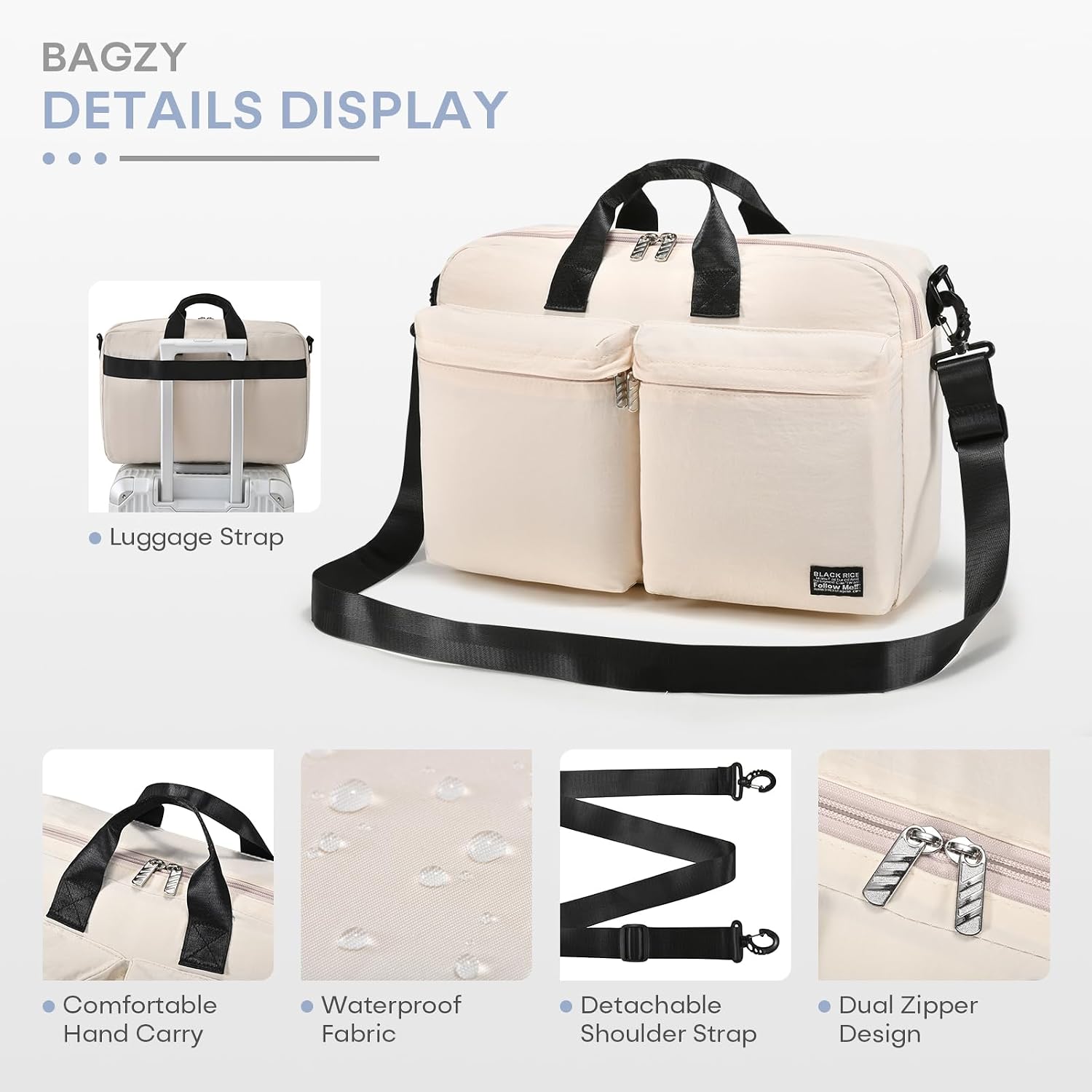 Thumbnail 4 de BAGZY Sac de Voyage 40x30x10 cm – Cabine etSport, Étanche et Polyvalent pour Voyage Court