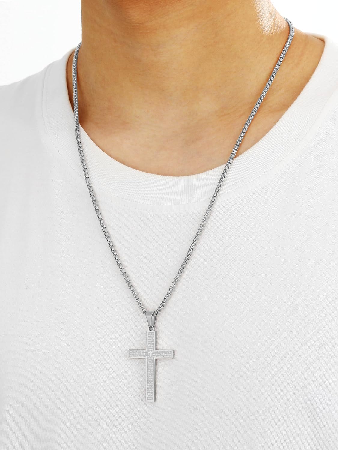 Thumbnail 1 de Aretas Kreuz Halskette für Herren, Jungen & Kinder – Kreuzanhänger mit 316L-Edelstahl, ca. 20 Zoll Kette