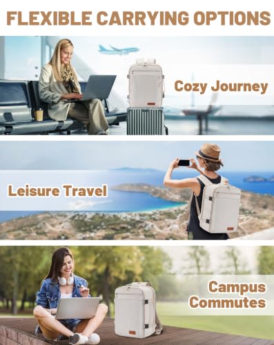 Thumbnail 8 de MOCOCITO Mochila de Cabina 40x30x20 cm (30L) Beige – Impermeable, Expandible y con Trolley para Viaje