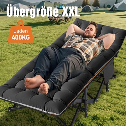 Thumbnail 6 de Meulbaty Übergroßes Klappbett mit Matratze 198x81x46 cm – XXL Schwarz