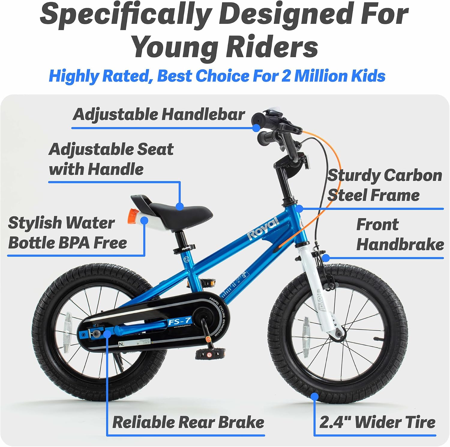 Detalle 2 de RoyalBaby Kids Bike EZ Balance to Pedal Dual Handbrake 12-20 Inch
