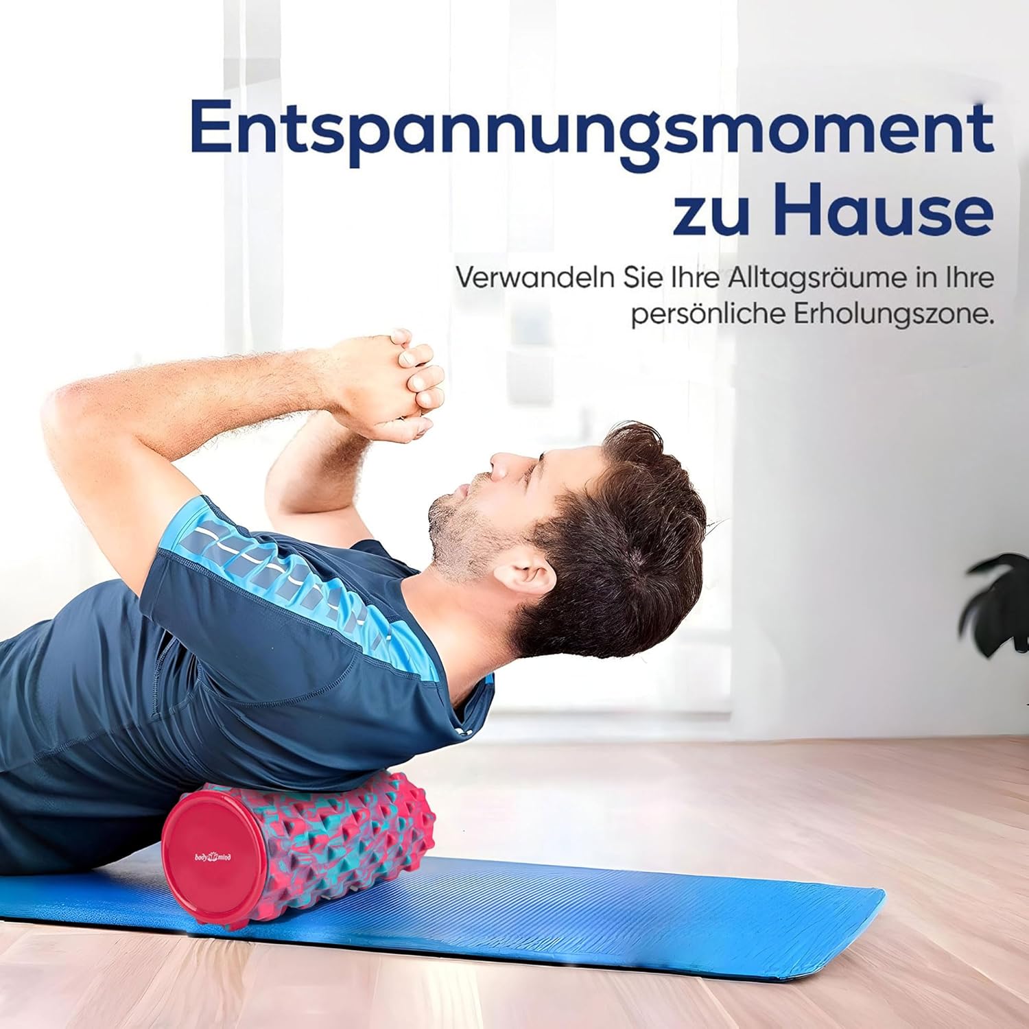 Thumbnail 4 de Body & Mind Faszienrolle Massage-Rolle – 33 x 14,5 cm für Oberkörper, Nacken, Rücken und mehr