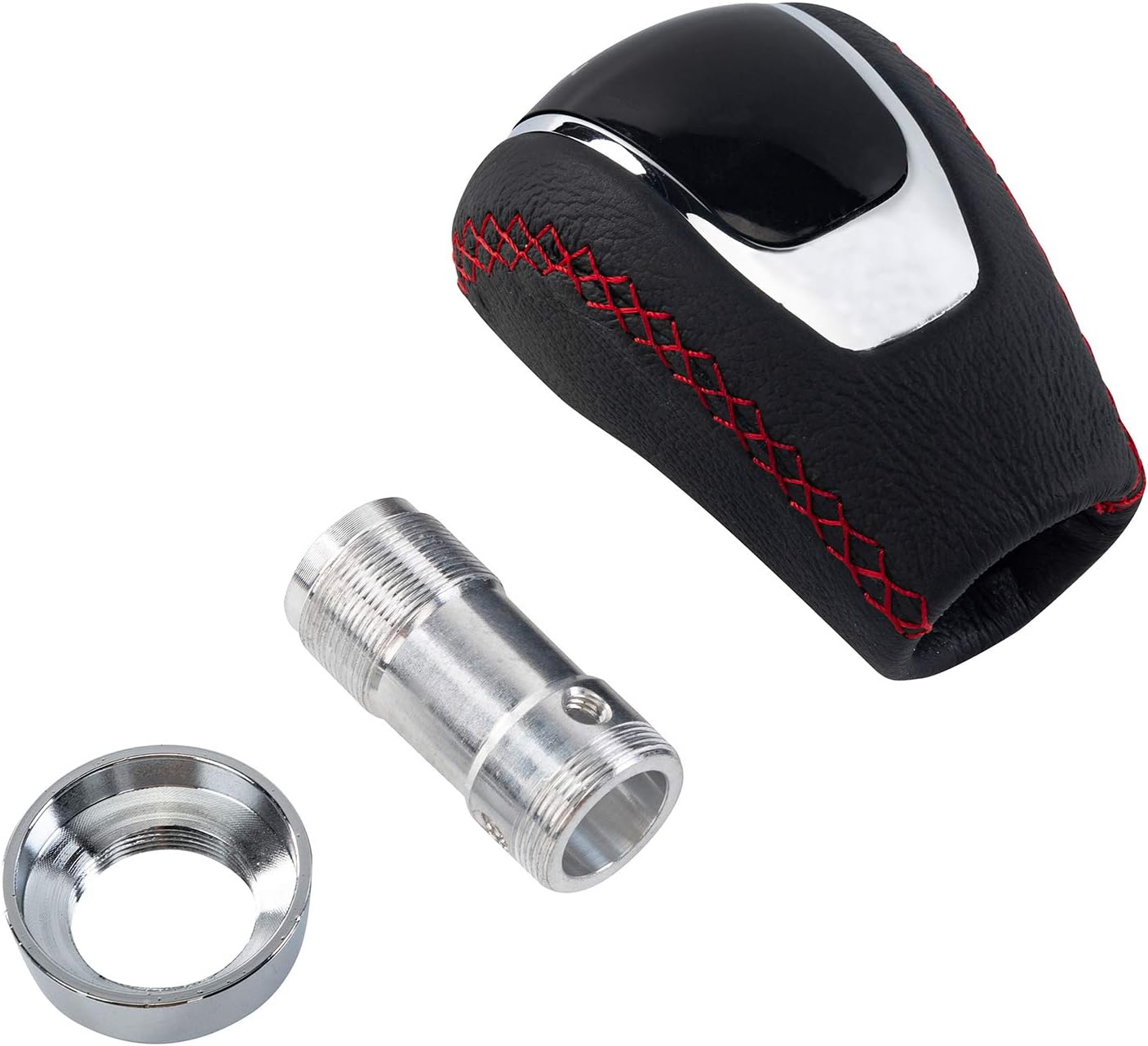 Thumbnail 4 de Possbay Universal Gear Shift Knob for 5‑Speed Manual Cars with 3 Adapters (7mm, 8mm, 12mm) in Aluminum Alloy and Leather