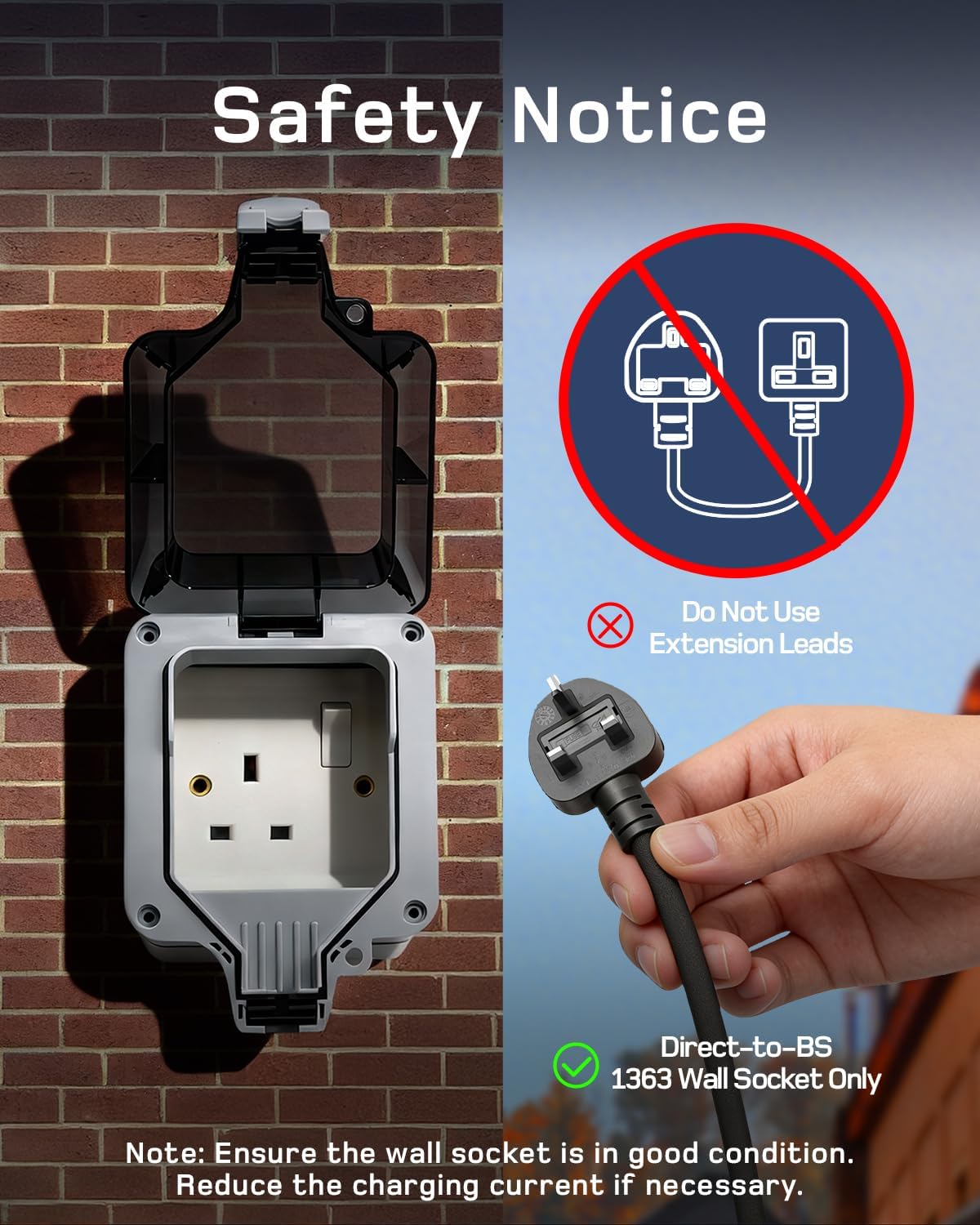 Thumbnail 6 de Dé EV Charger 3 Pin Plug 10m with App – 3kW Portable Type 2 EV Charger for UK Homes