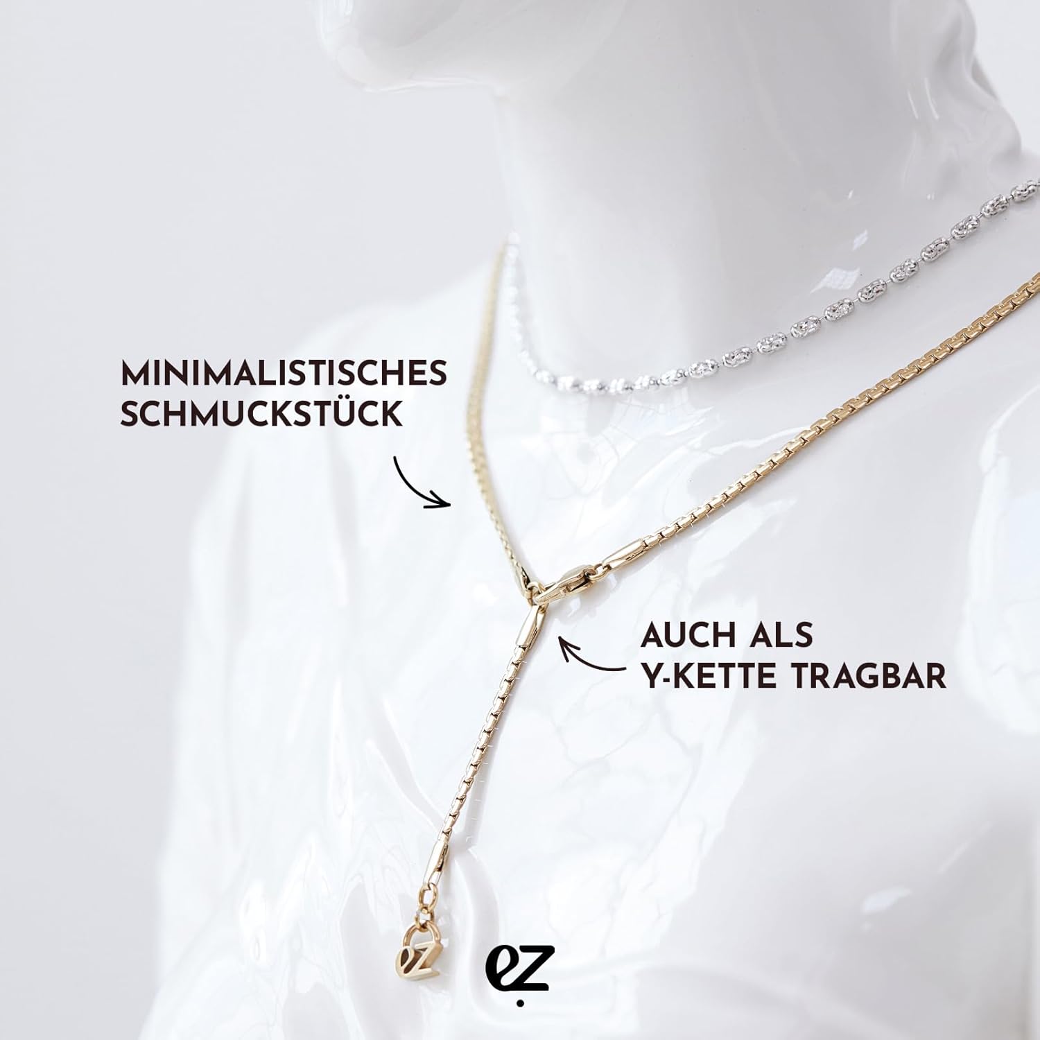 Thumbnail 1 de Echtzeit Damenkette – lange Collier- oder Y-Kette für Layering-Look, Edelstahl vergoldet