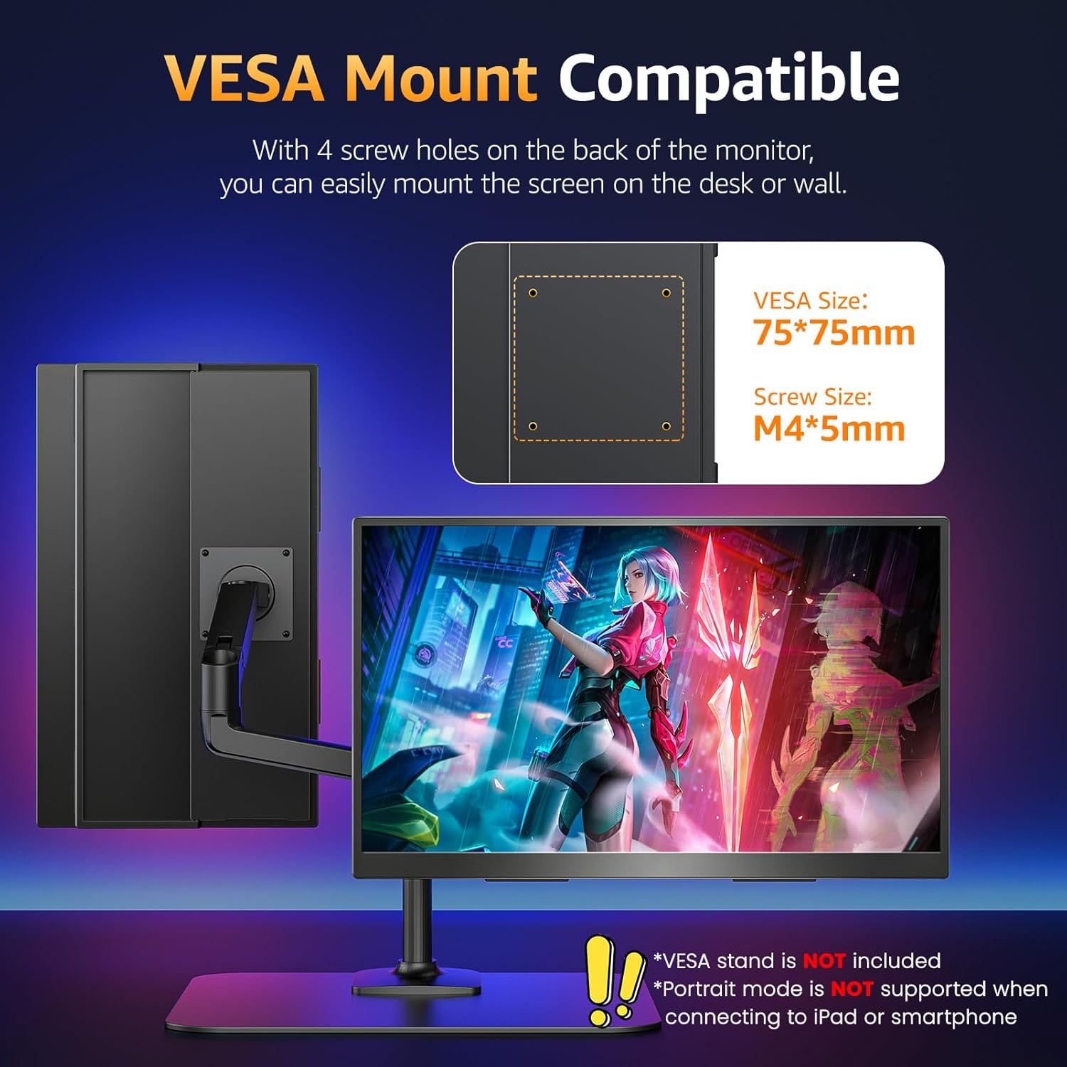 Thumbnail 5 de Upperizon 18.5-inch Portable Monitor (FHD) with 100Hz IPS, 125% sRGB, USB-C & HDMI