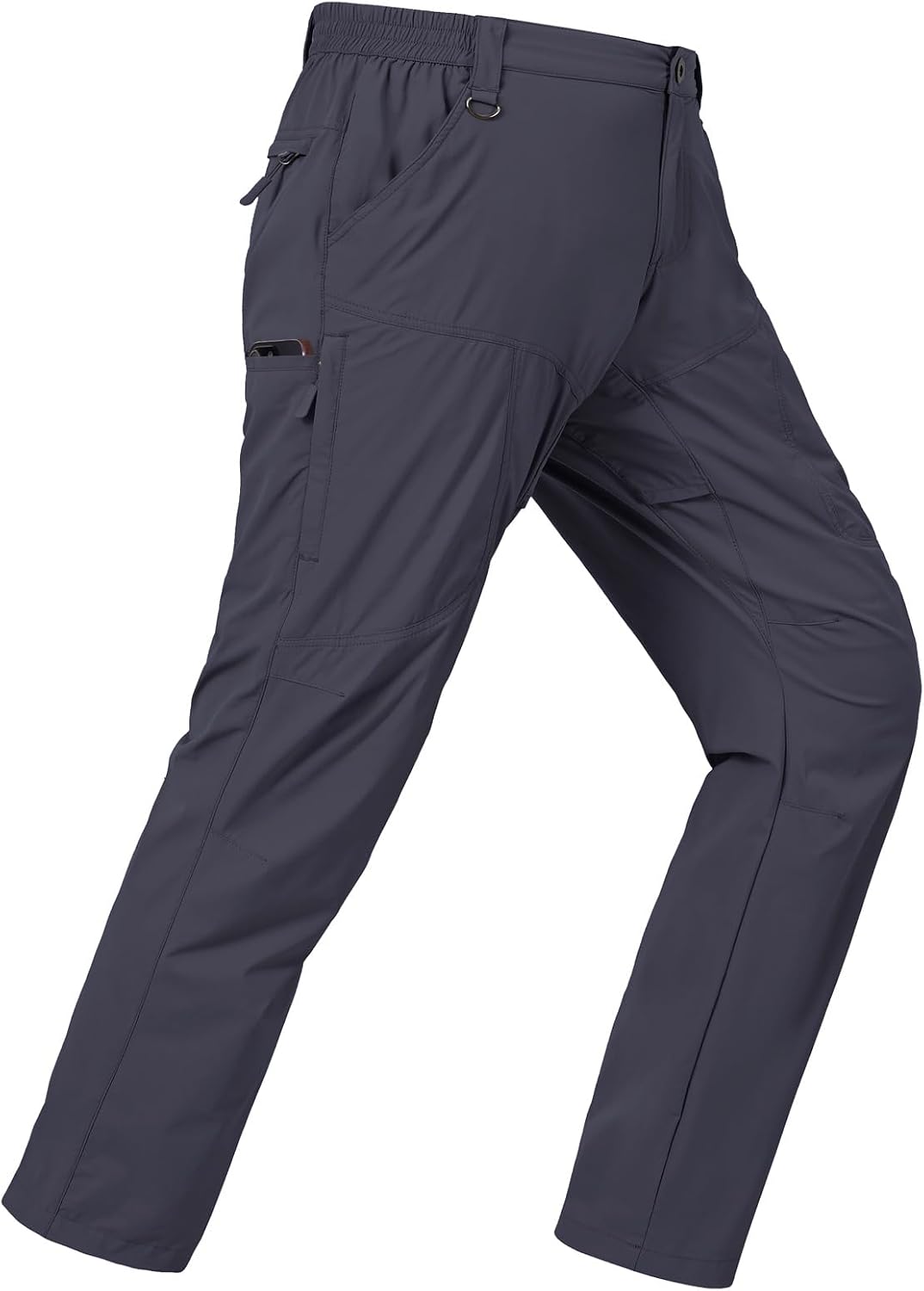 Detalle de Lightweight Cargo Hiking Pants with 6 Zipper Pockets, DWR Water-Resistant Outdoor Tactical Trousers