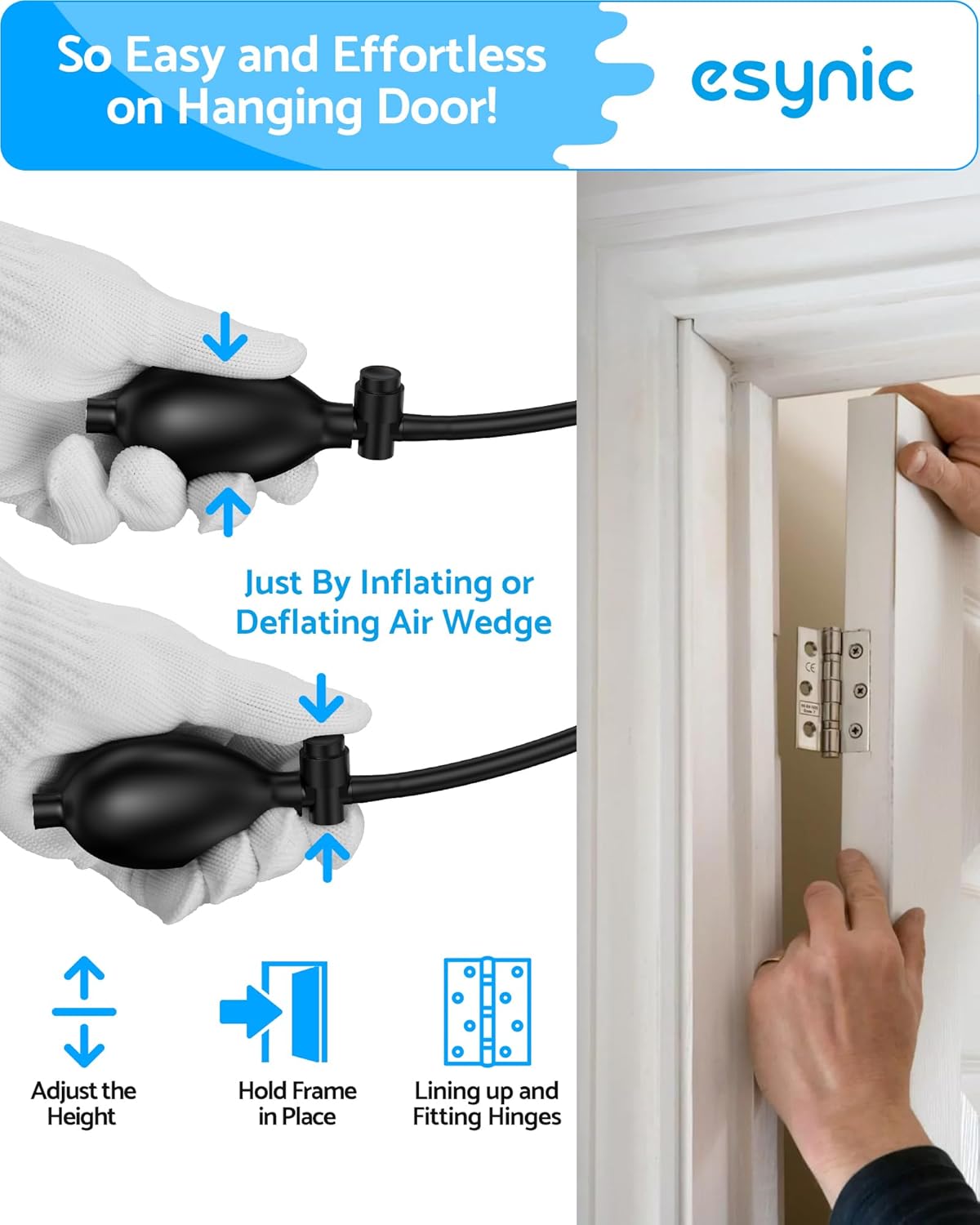 Thumbnail 2 de eSynic Air Wedge Pump Up Bag (inflatable TPU air bags) with plastic wedges for lifting doors and appliances