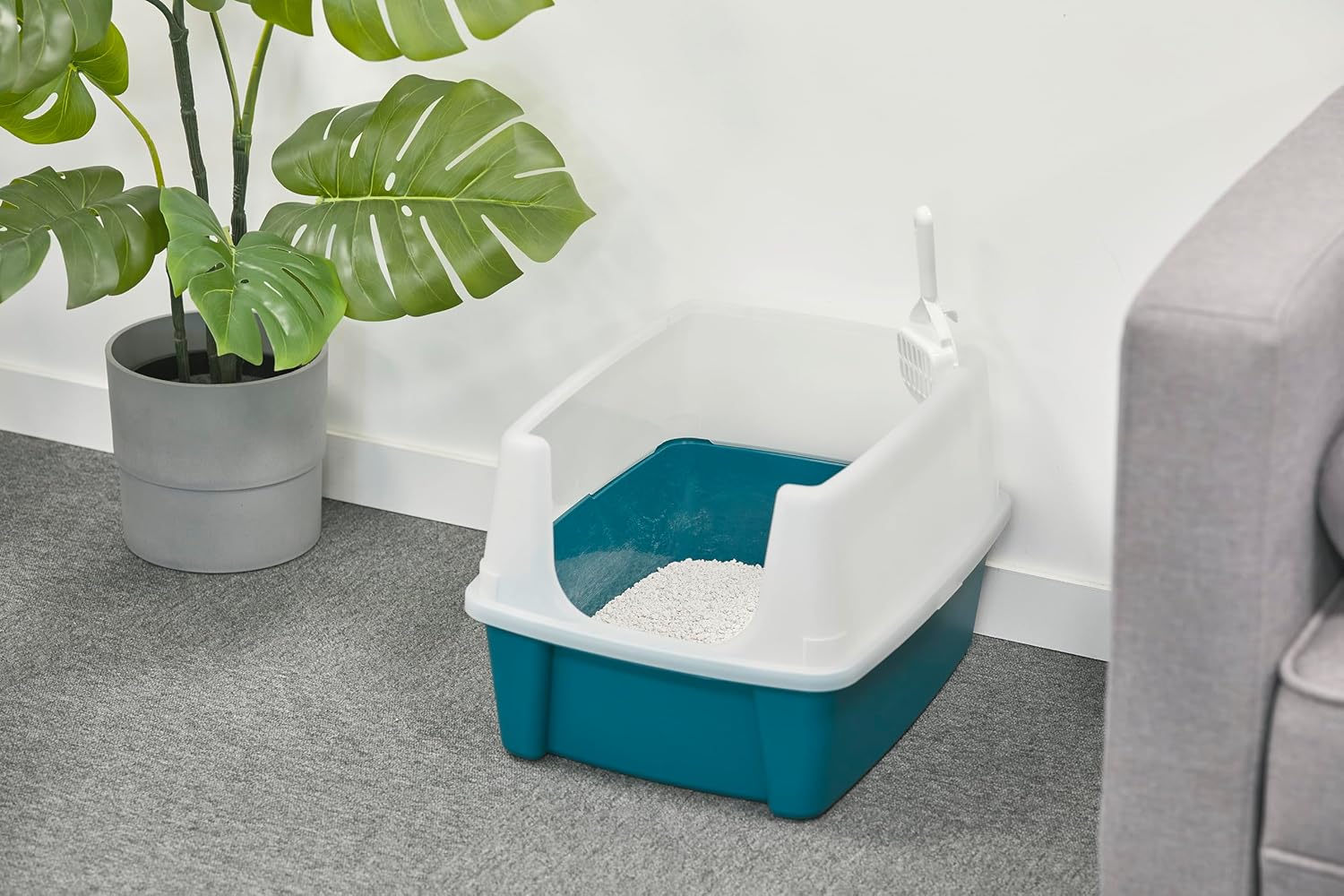 Thumbnail 1 de Iris Ohyama CLH-12 Vassoio per lettiera con paletta, pareti rimovibili e tetto aperto, blu