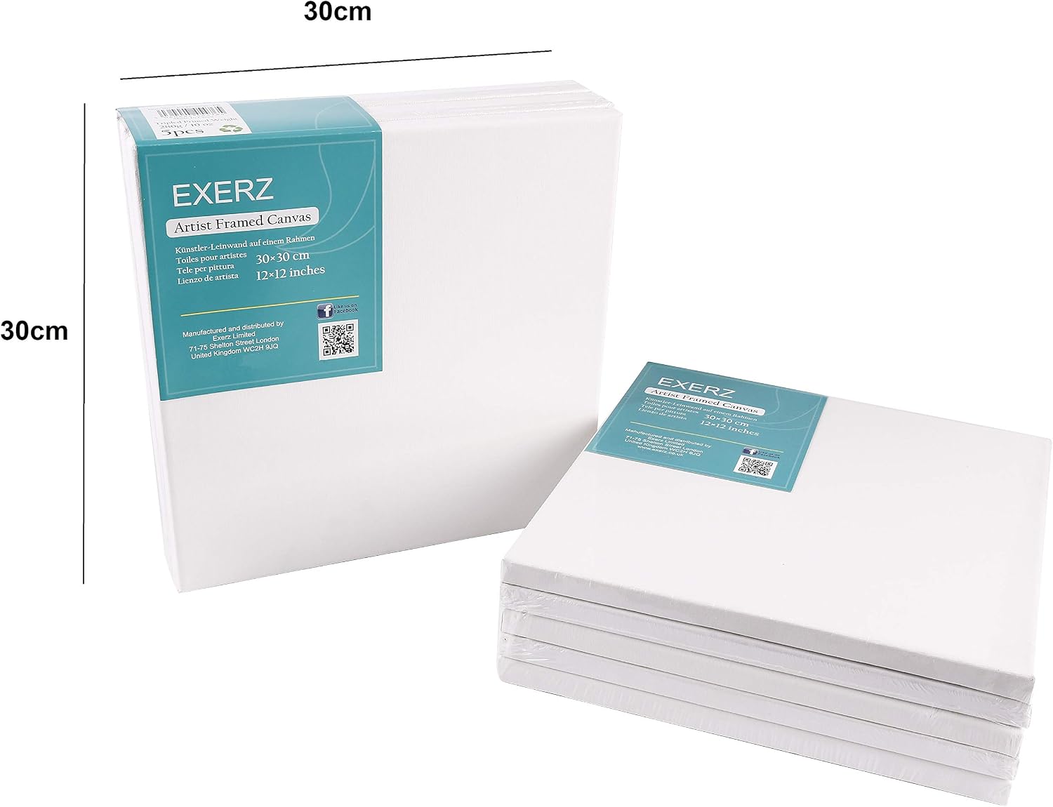 Detalle 2 de EXERZ Keilrahmen Leinwand 30x30 cm 5er Set