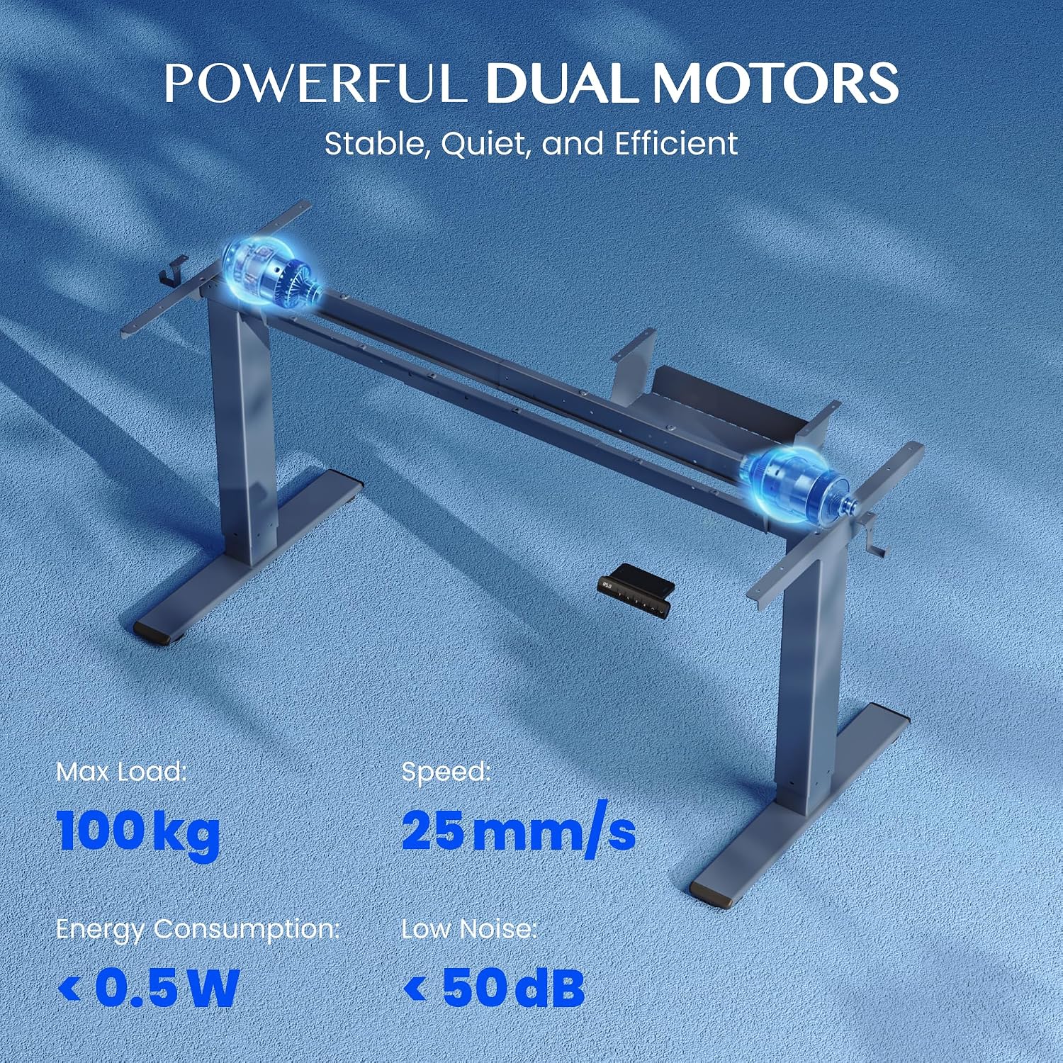 Thumbnail 3 de FlexiSpot E1 Pro Standing Desk Frame, Dual Motors, LED Display, Sierra Blue