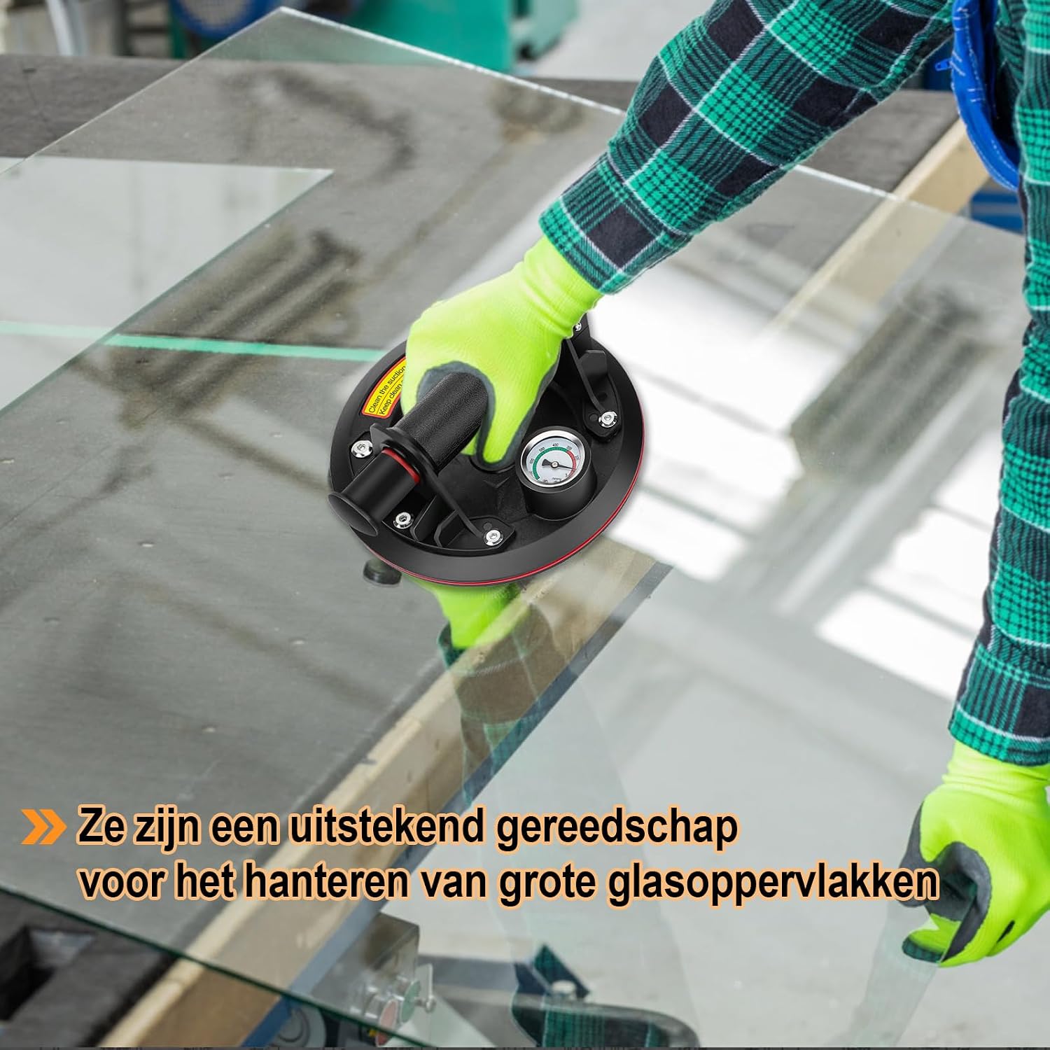 Detalle 1 de TQPXZO set van 2 vacuümheffers van 8 inch met manometer, max. 230 kg
