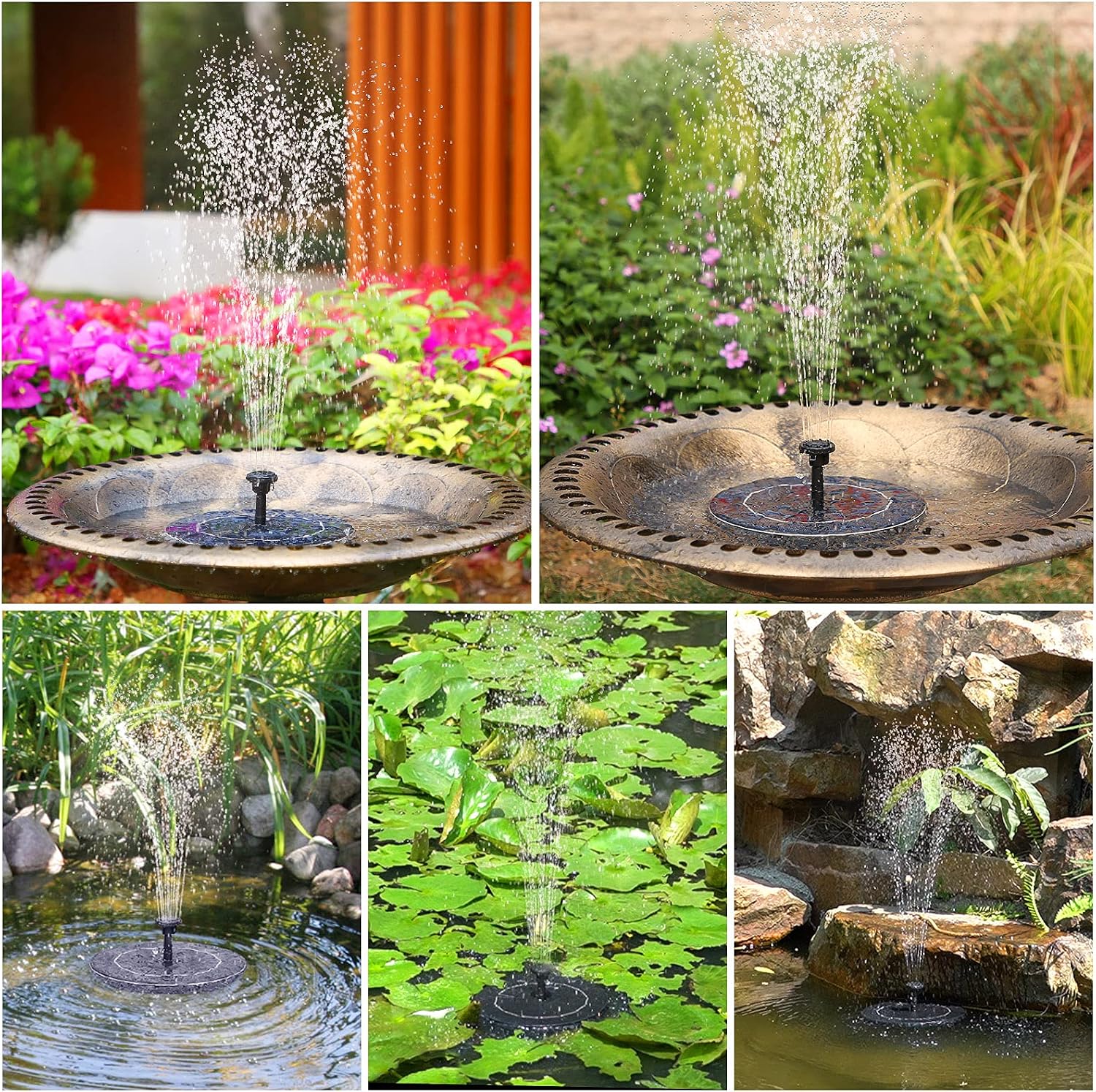 Detalle de AISITIN Vogeltränke mit 2.5W Solar Springbrunnen – Vogelbad & Futterplatz für Garten und Balkon