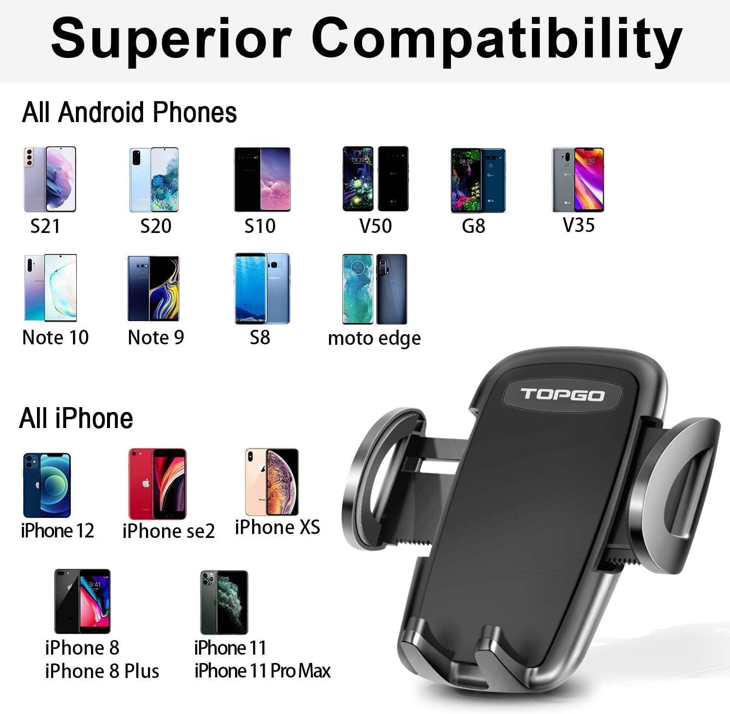 Detalle de TOPGO Cup Phone Holder for Car – No Shake, Stable, Extendable Pole