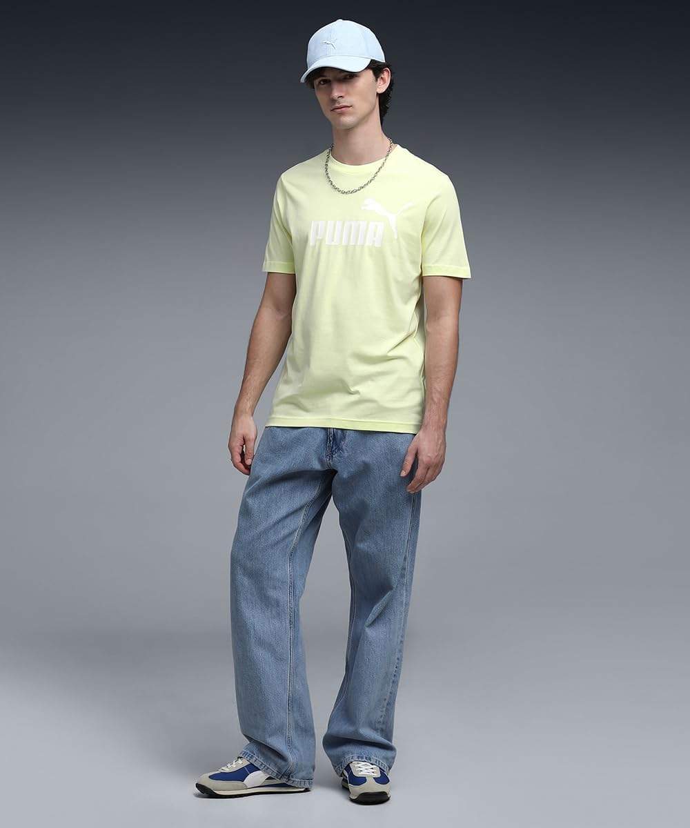 Detalle de PUMA T‑Shirt Logo N°1 ESS Homme – coupe droite et coton/jersey simple