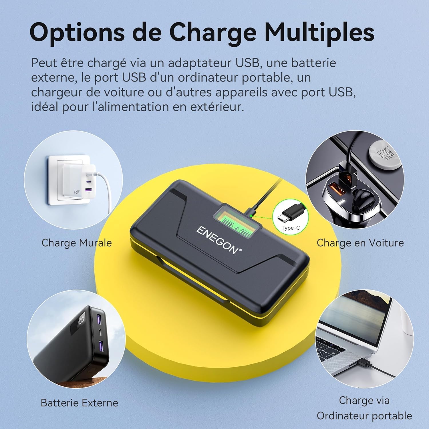 Thumbnail 5 de ENEGON NP-FW50 chargeur 20W double