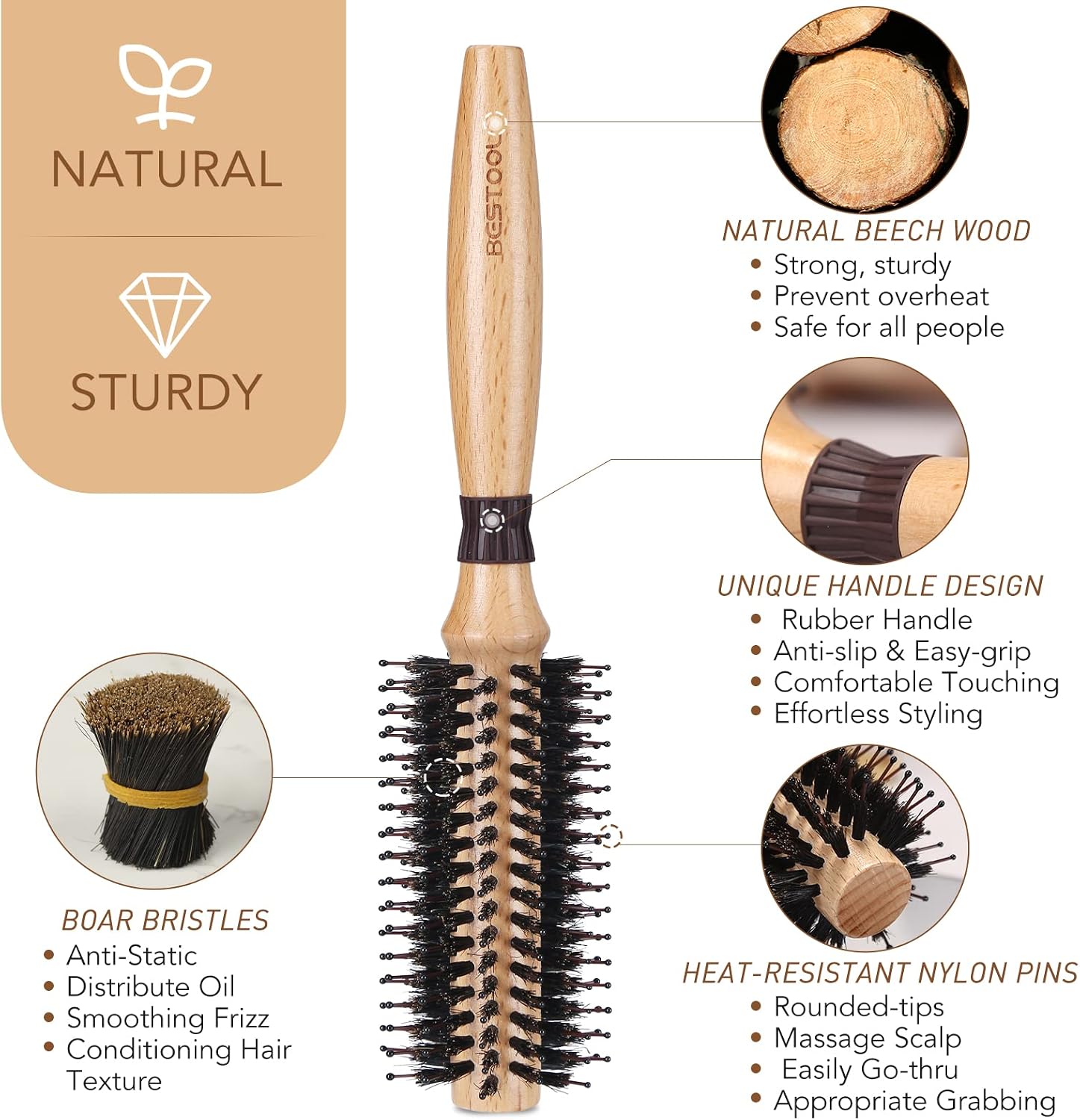 Detalle de BESTOOL Brosse ronde brushing 20 mm