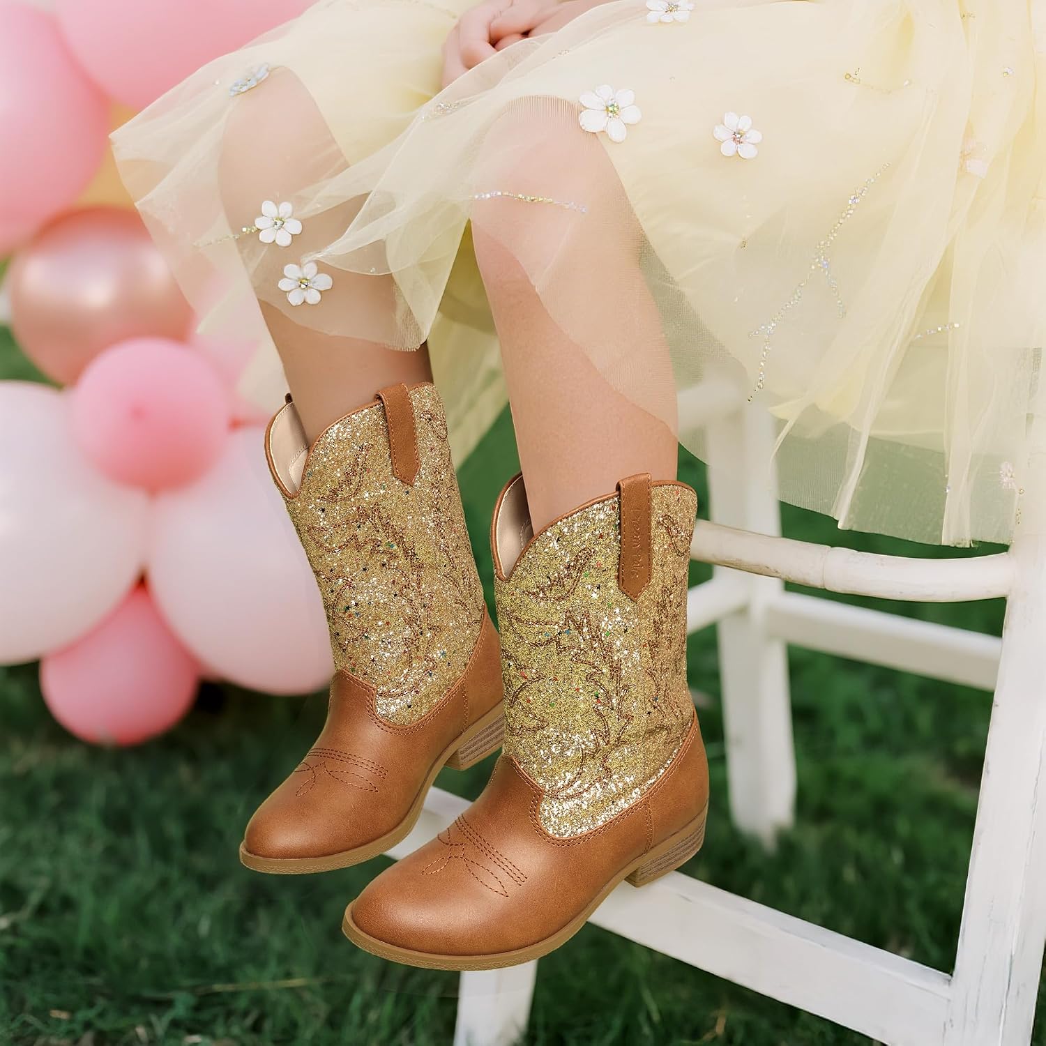 Detalle de DREAM PAIRS Kids' Western Boots Mid-Calf