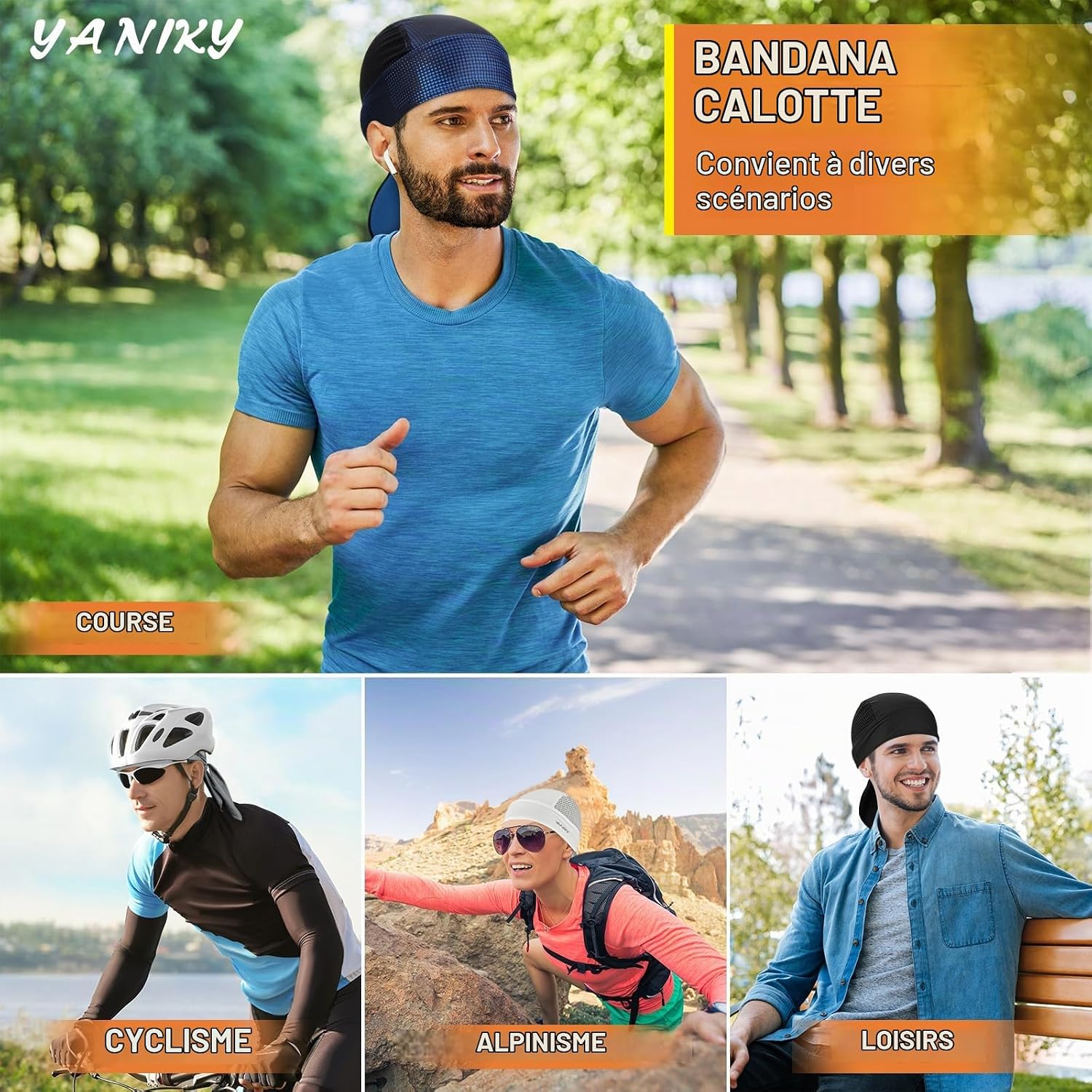 Thumbnail 6 de YANIKY Sportbandana, ademend voor fietsen, hardlopen en fitness