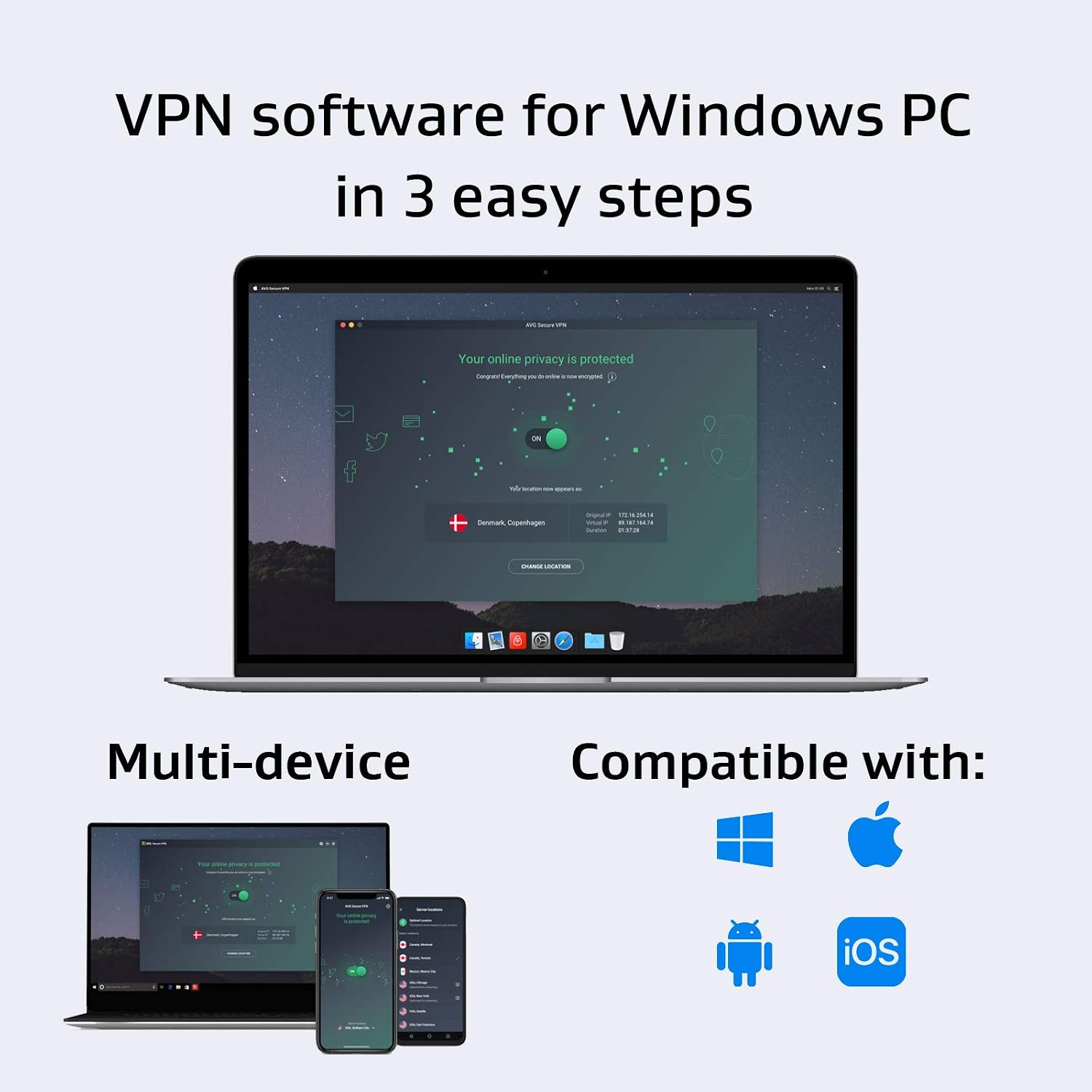 Detalle de AVG Secure VPN 2026 — 1 Year Activation for 5 Devices