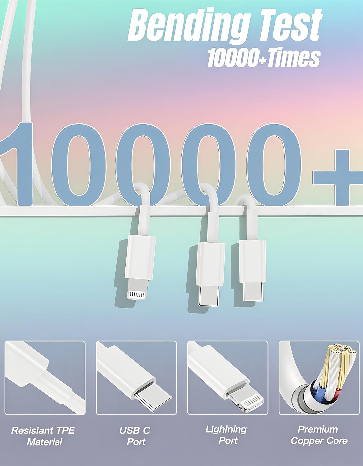 Thumbnail 4 de Hcoob USB C Cables 5-Pack