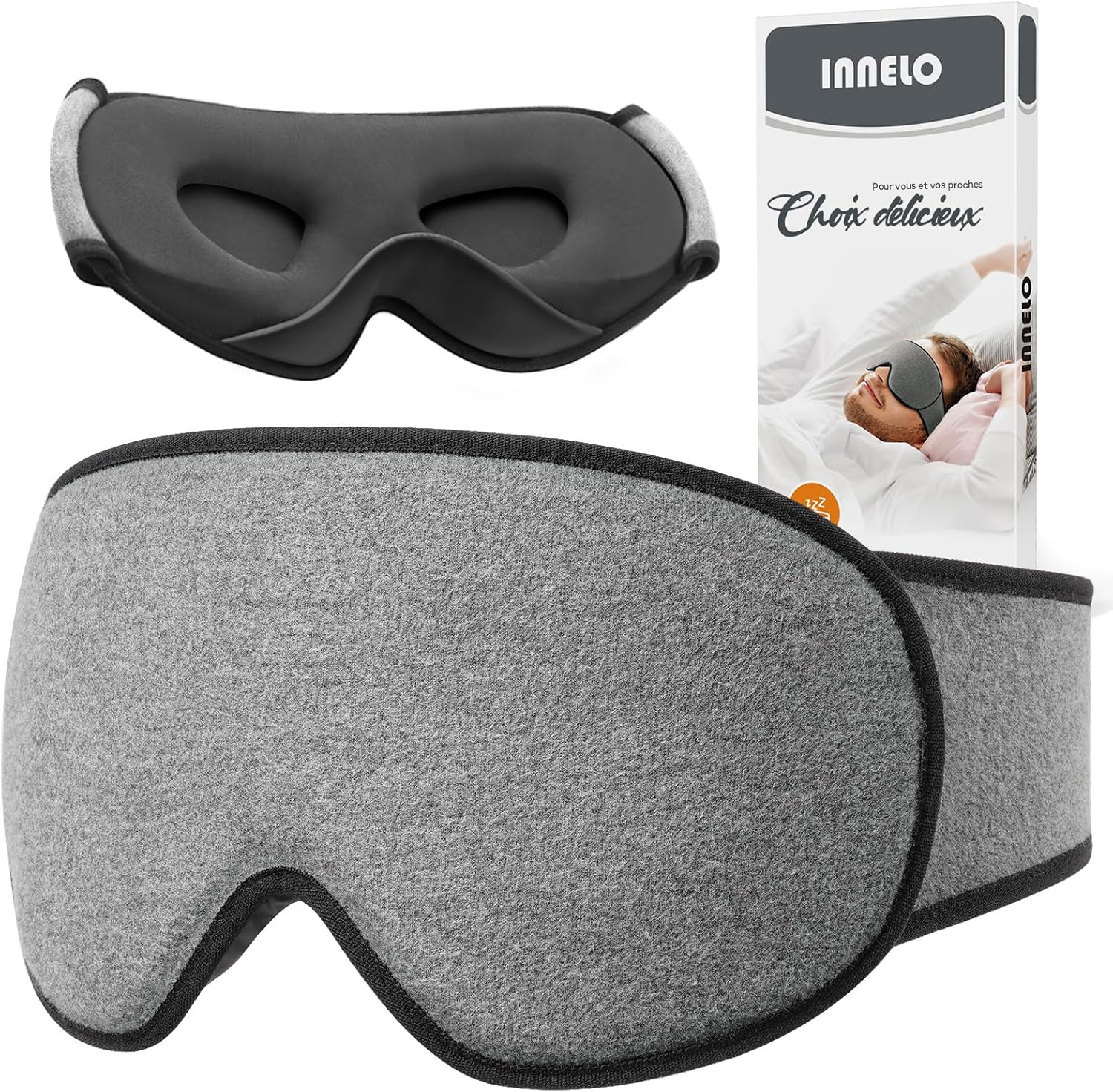 INNELO Masque de sommeil 3D 12 mm