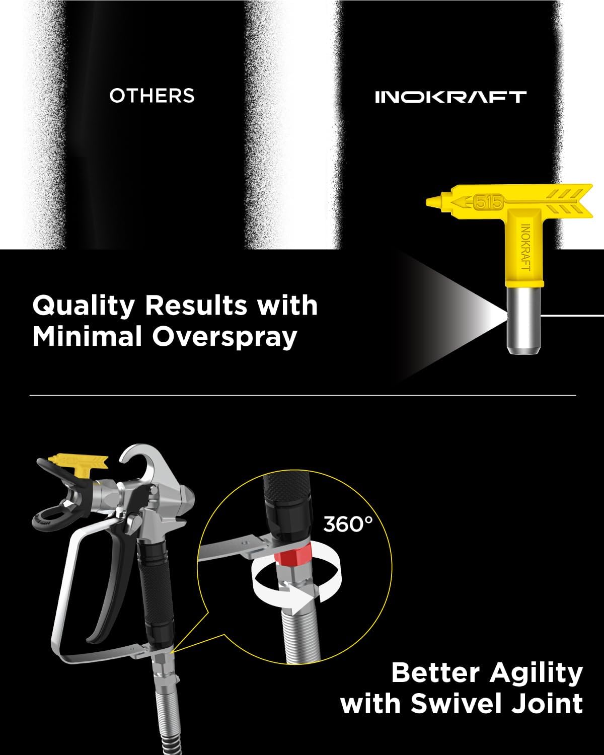 Detalle de InoKraft MaXpray M1 Airless Paint Sprayer: Fast, thinning-free spraying for walls, ceilings, and more