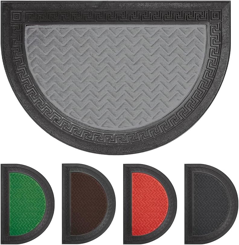 Thumbnail 5 de OLIVO.shop GRECA Zerbino Mezzaluna Esterno in Gomma e Moquette – 40x60 cm, Verde