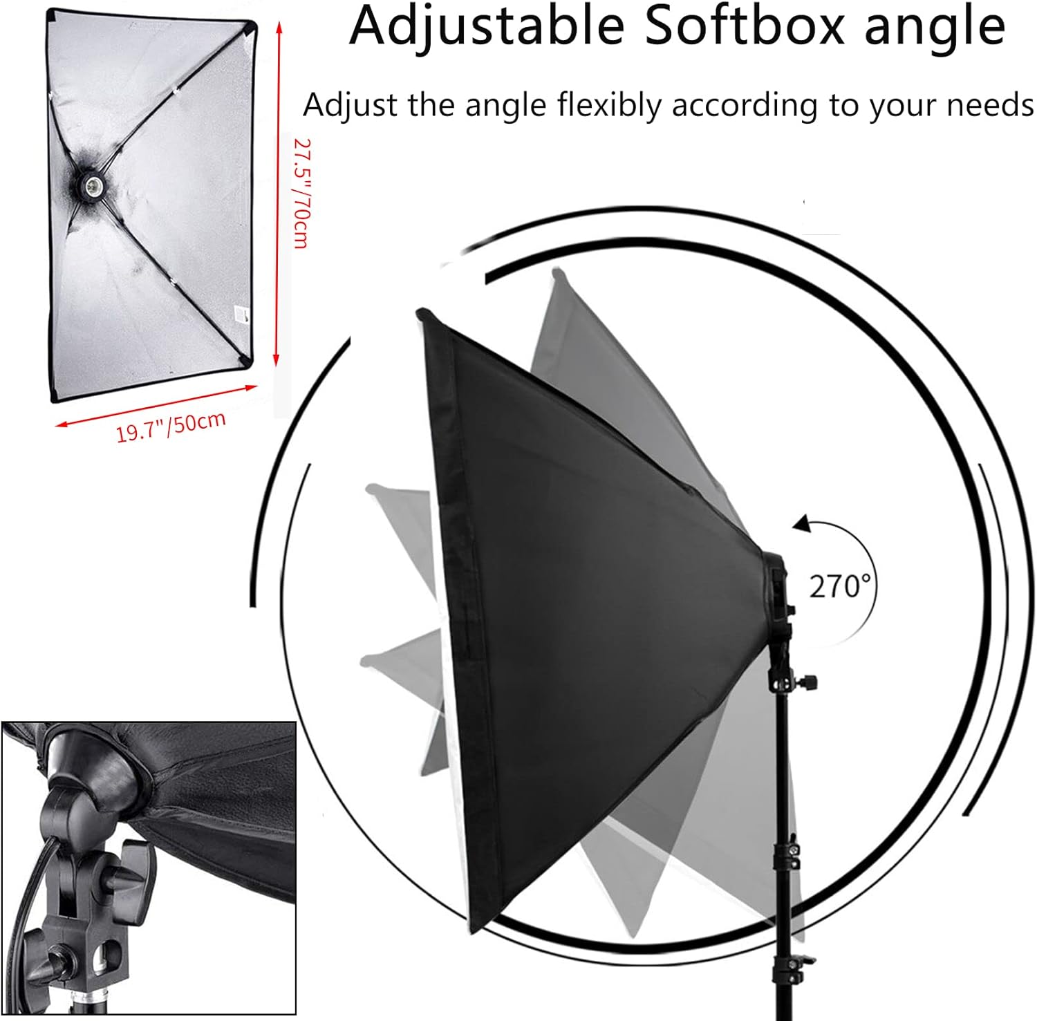 Detalle 2 de FOTOCREAT Softbox Lighting Kit 20x28 in, 5700K