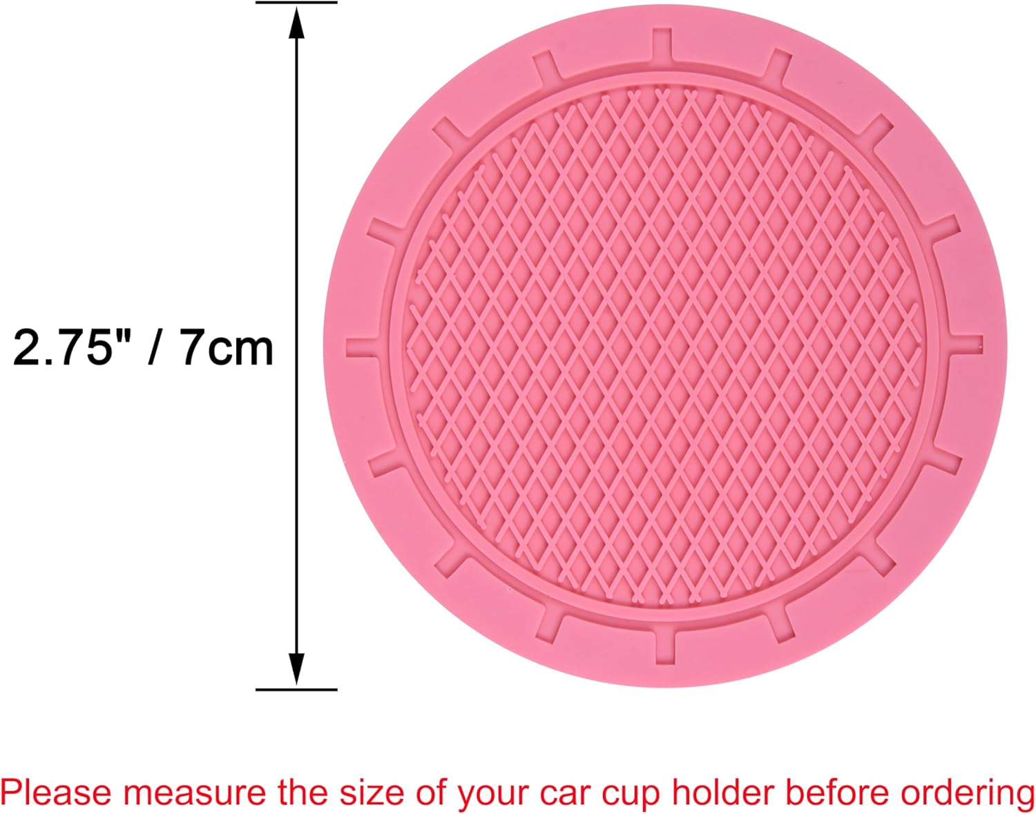 Thumbnail 1 de PVC Car Coasters Wisdompro 4 Pack (2.75" Pink) for Cup Holder Inserts