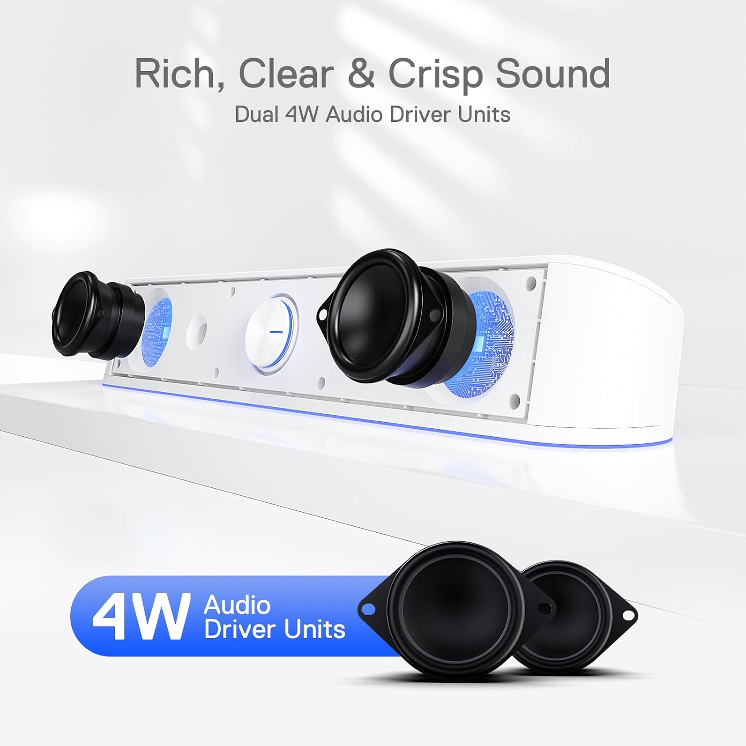 Thumbnail 2 de Redragon GS560 Adiemus RGB Desktop-Soundbar: 2.0-Computerlautsprecher mit Audio-Light-Sync