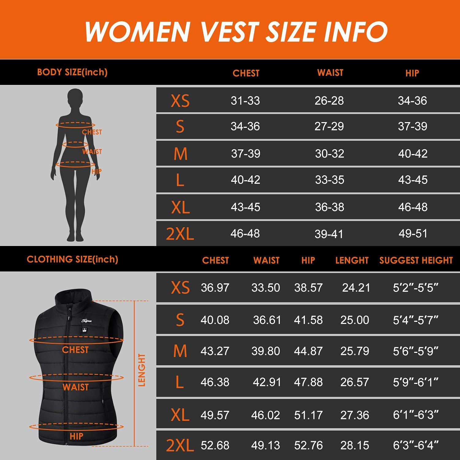 Thumbnail 6 de Telguua K112 Heated Gilet for Women with 10,000mAh Powerbank, 4 Heating Zones