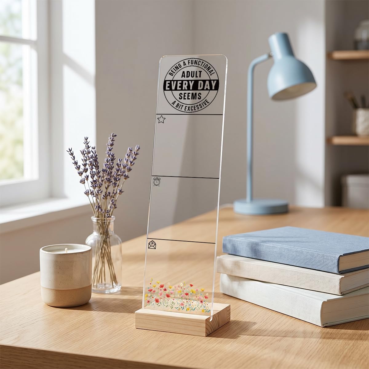 Detalle 2 de Acrylic Sticky Note Holder with Wooden Base