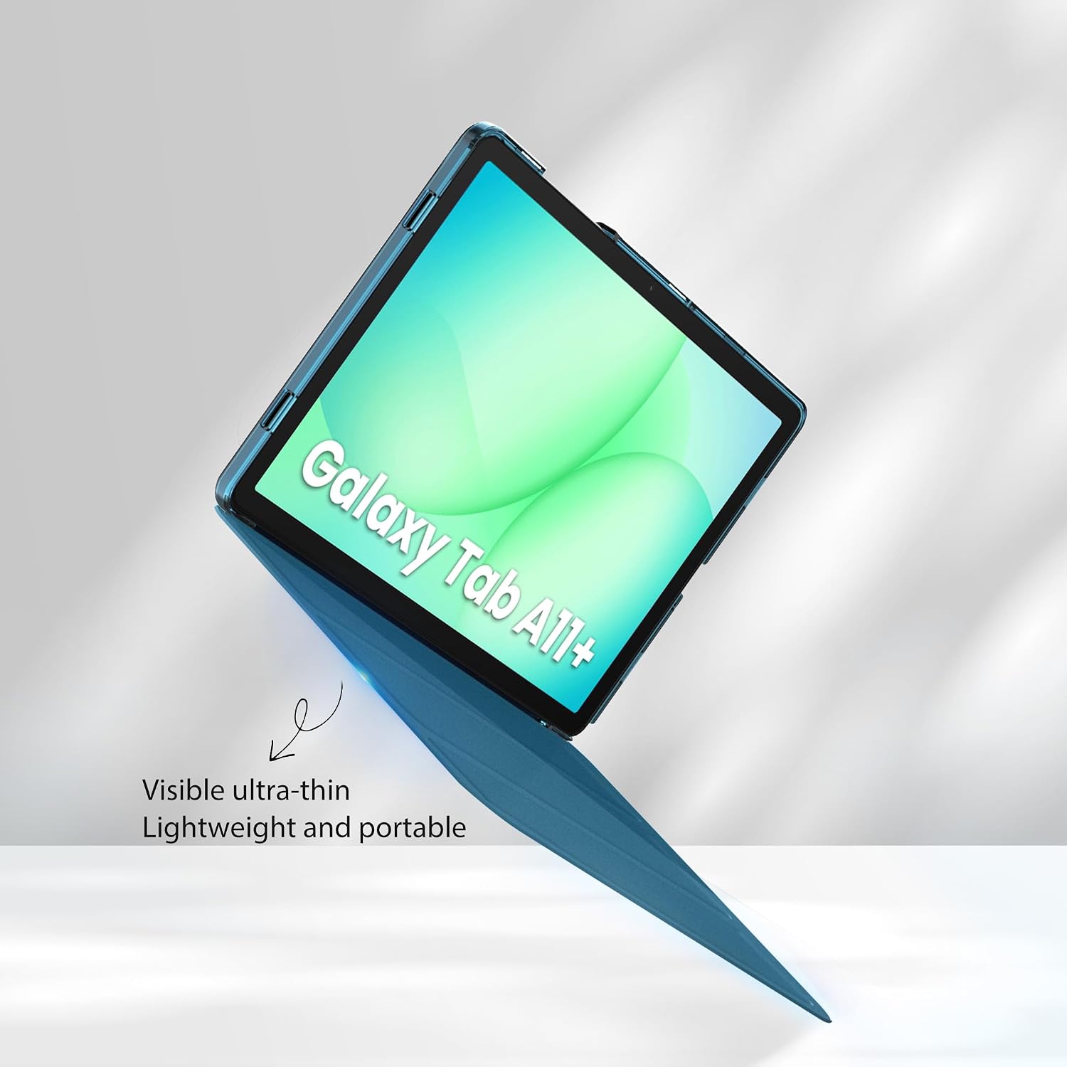 Detalle de CACOE Case for Samsung Galaxy Tab A11+ Plus 11 Inch 2025 (SM-X236B/SM-X230) – Ultra Thin Translucent Matt Back Cover in Peacock Blue