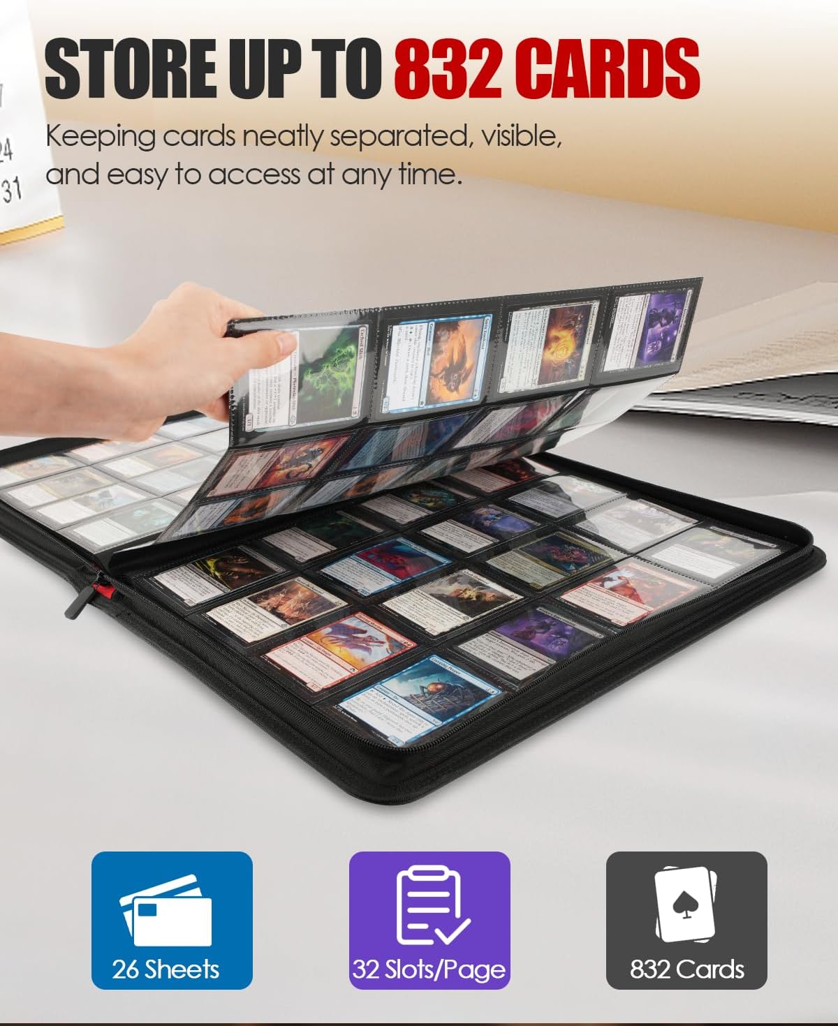 Detalle 2 de 16-Pocket Card Binder holds 832 cards