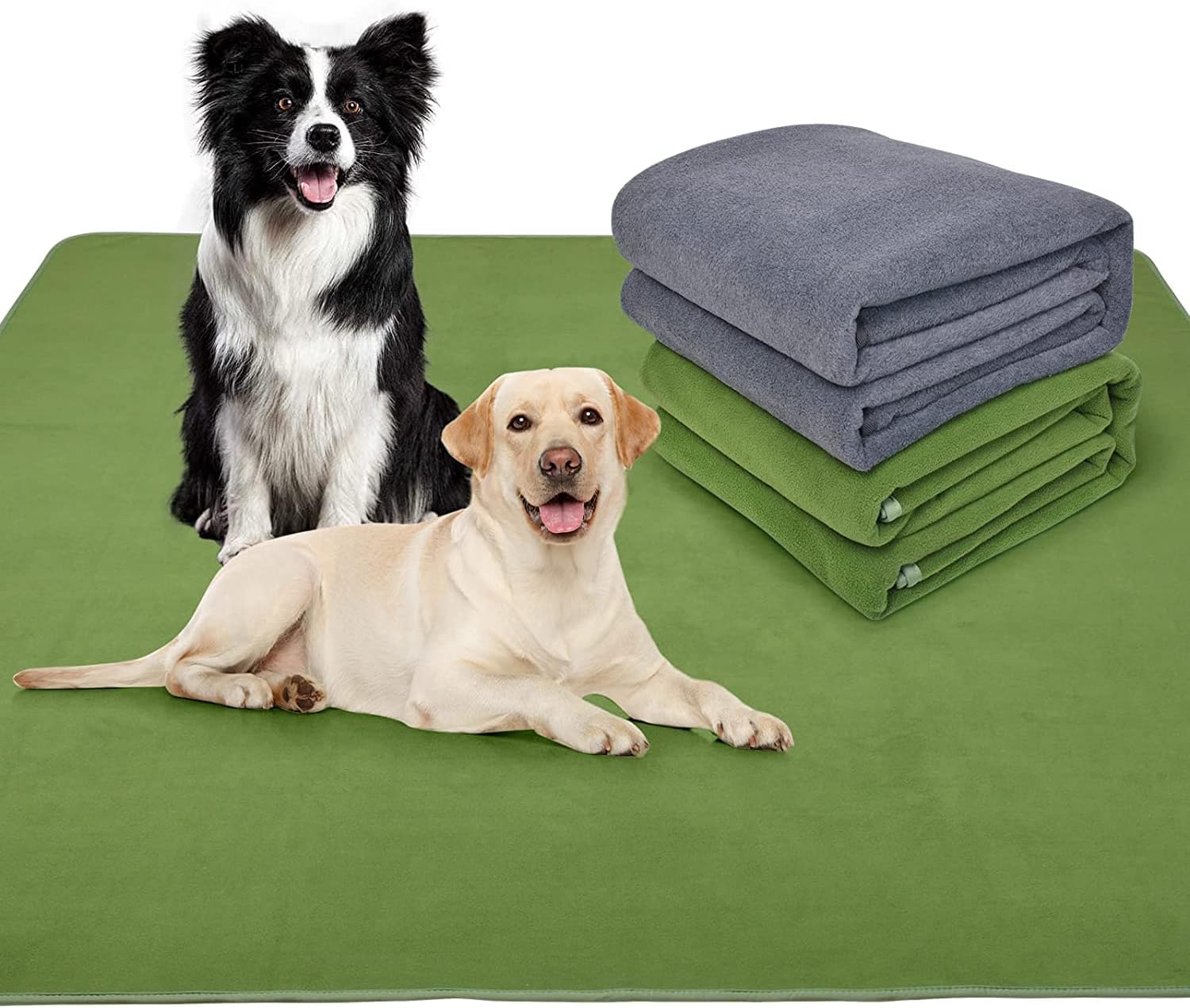 Thumbnail 6 de 2 Pack Washable Extra Large Dog Pee Pads, 104 x 104 cm – Non-Slip, Reusable Whelping Mats (Grey)