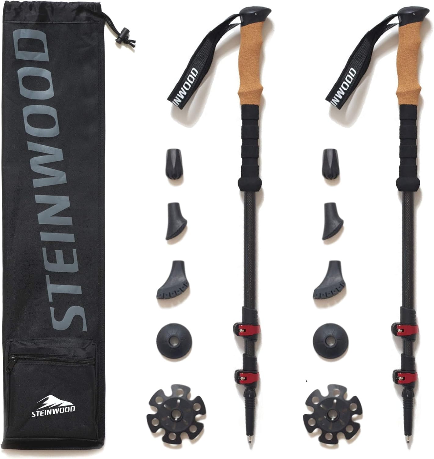 Detalle de Steinwood Premium Carbon Wanderstöcke 65–135 cm