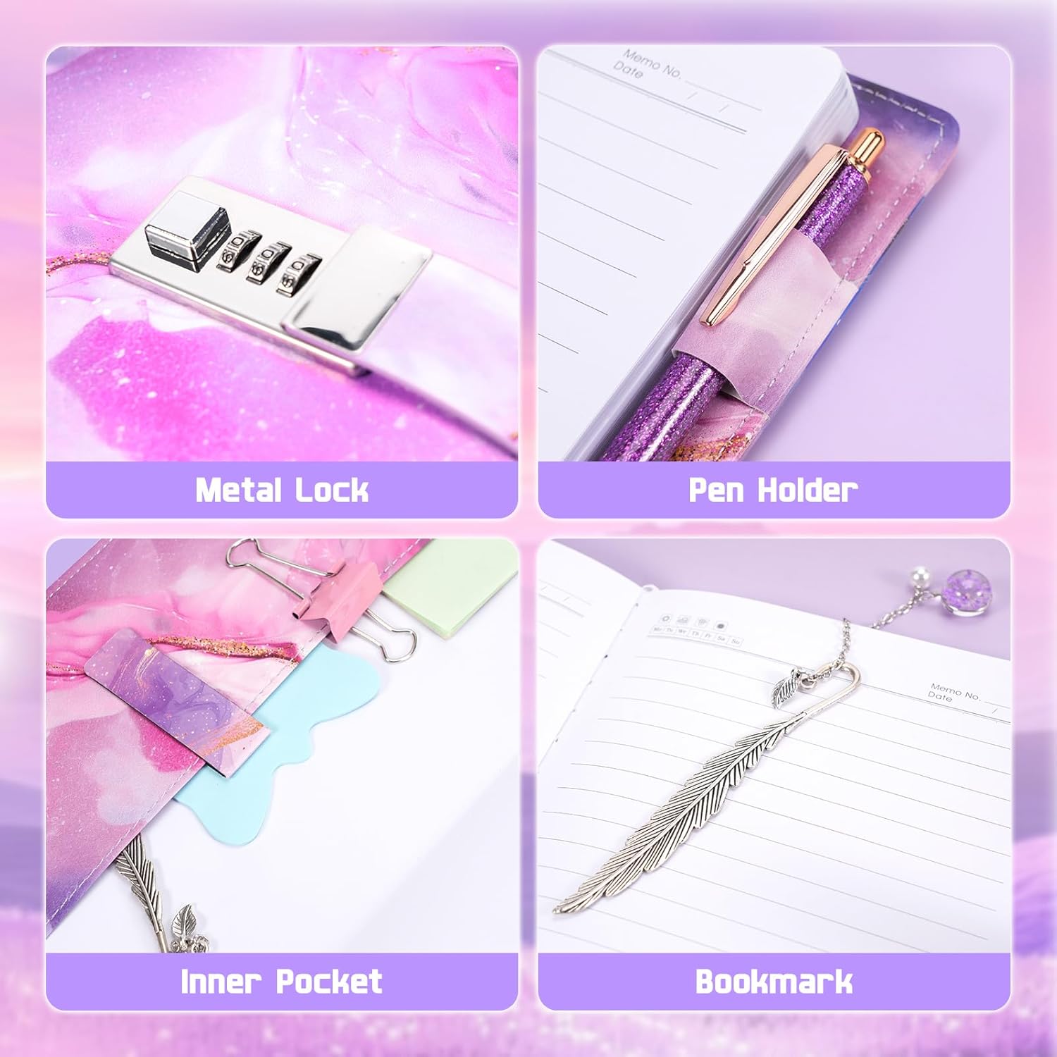 Thumbnail 2 de ZOOI Secret Diary Gift Set for Girls – Lockable Diary, Pen, Pouch & Accessories for 6–13 Year Olds