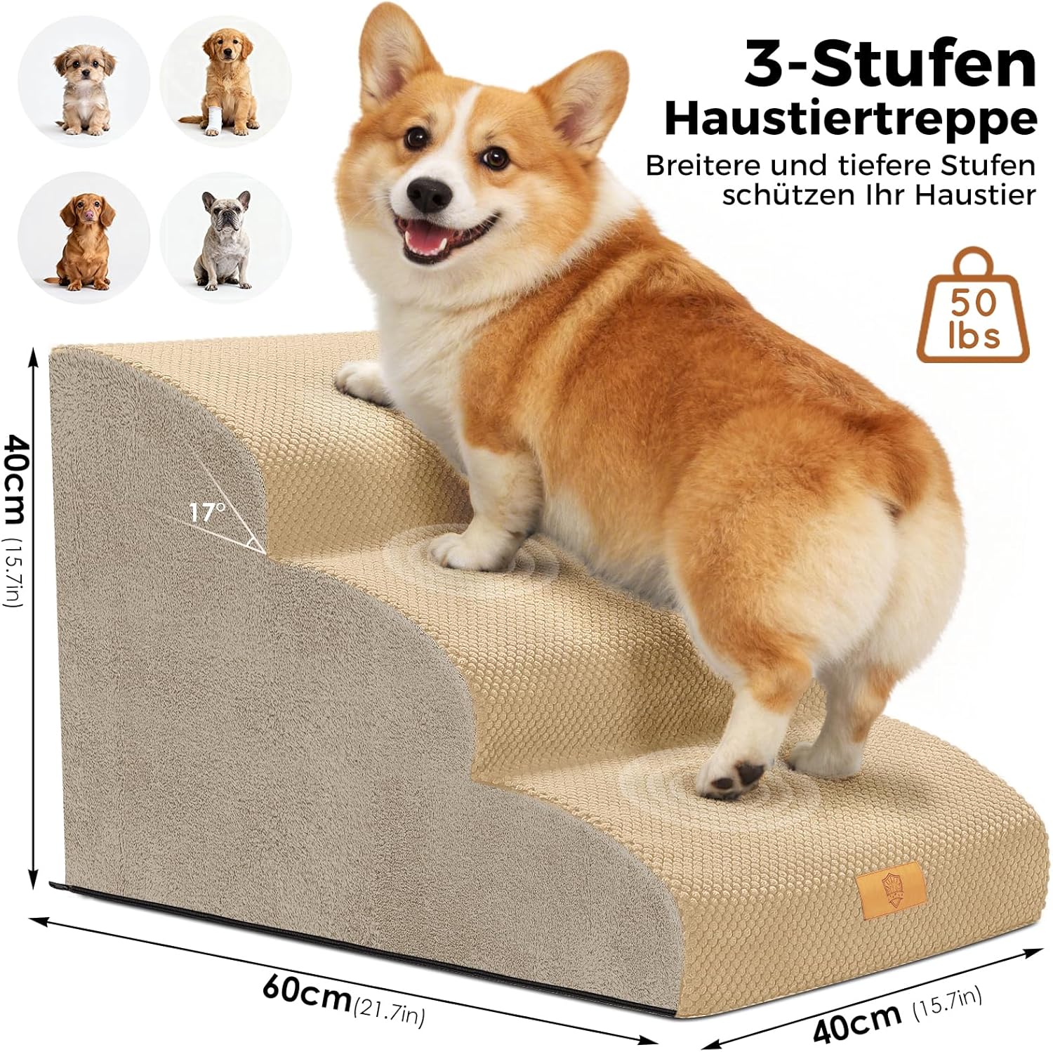 Detalle 2 de Thihome Hundetreppe 40 cm