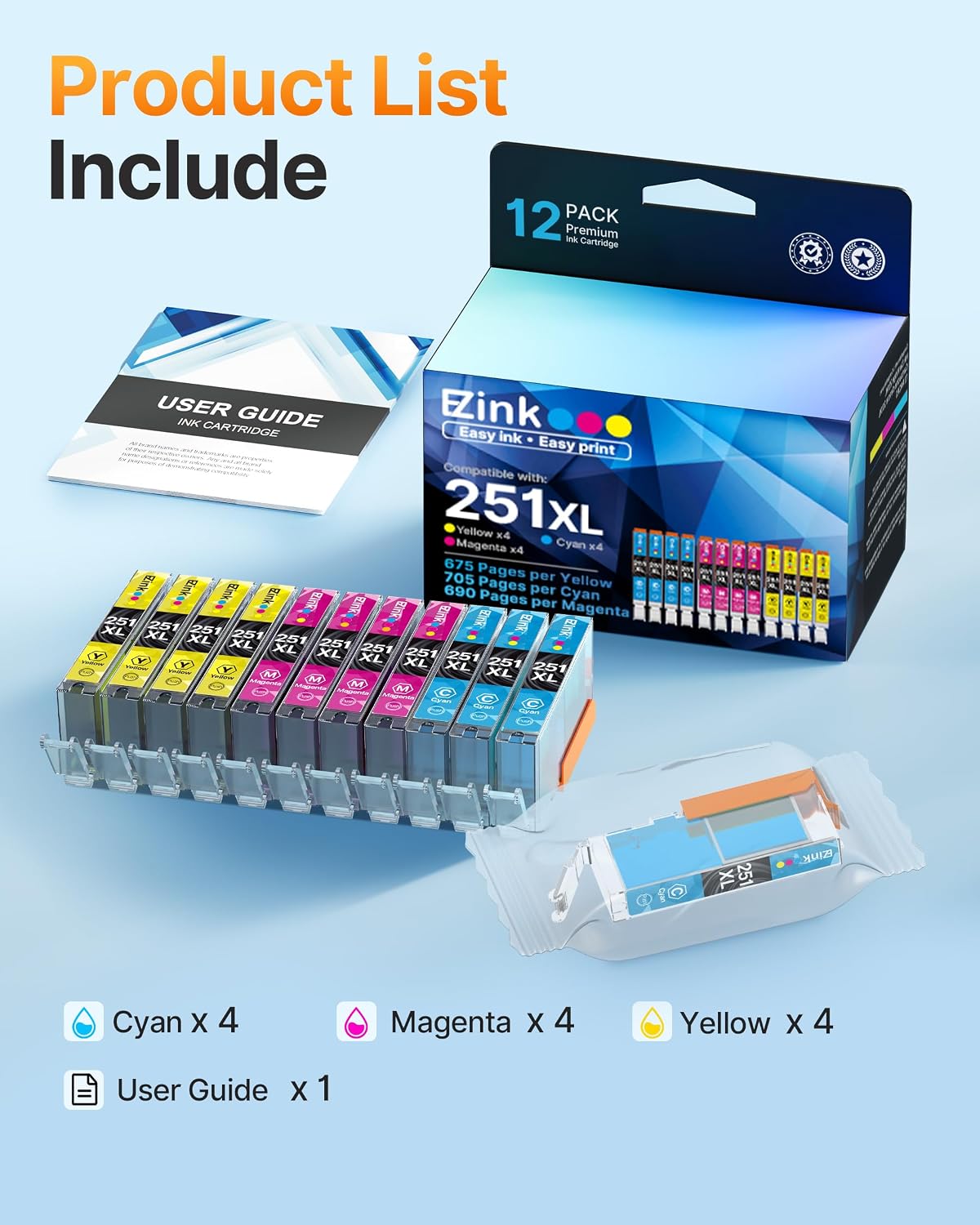 Detalle de E-Z Ink 251XL Ink Cartridges
