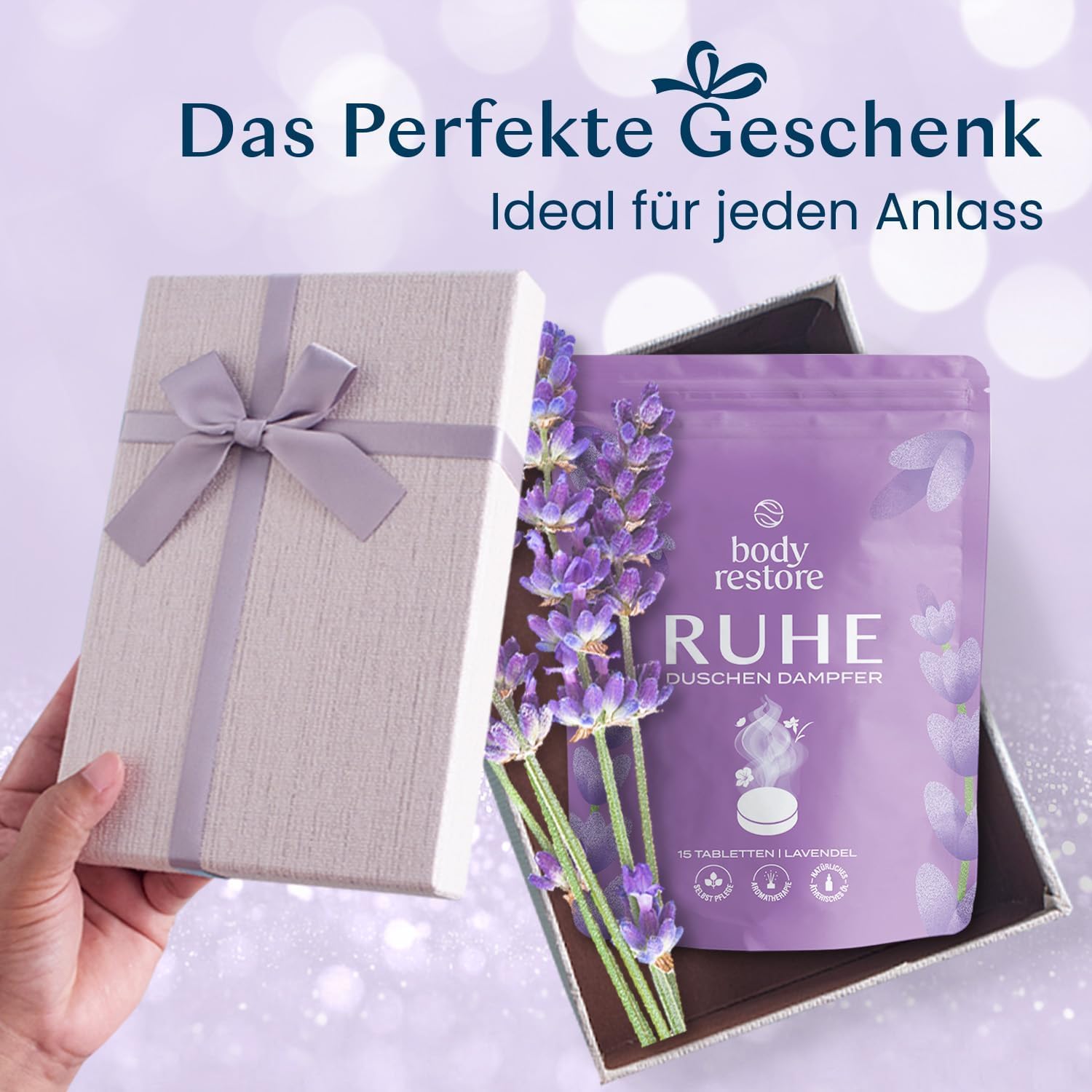 Thumbnail 2 de Body Restore Duschdampfer Aromatherapie 15er Pack mit Lavendel – Spa-Geschenke für Mama & Selbstpflege