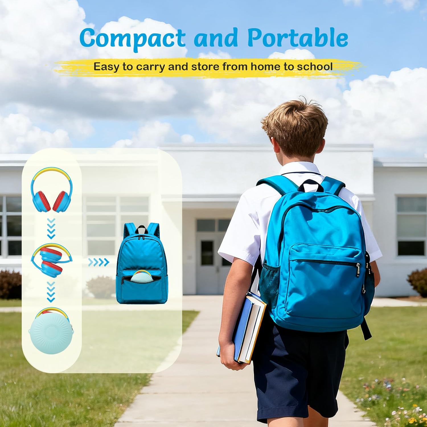 Thumbnail 4 de TONOSHARK Kids Wireless Headphones: Comfortable, Foldable Bluetooth for School and Travel