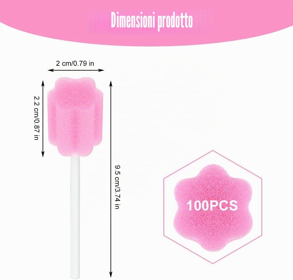Detalle de ACWOO Tamponi Monouso 100 pezzi – Spugna per l’igiene orale