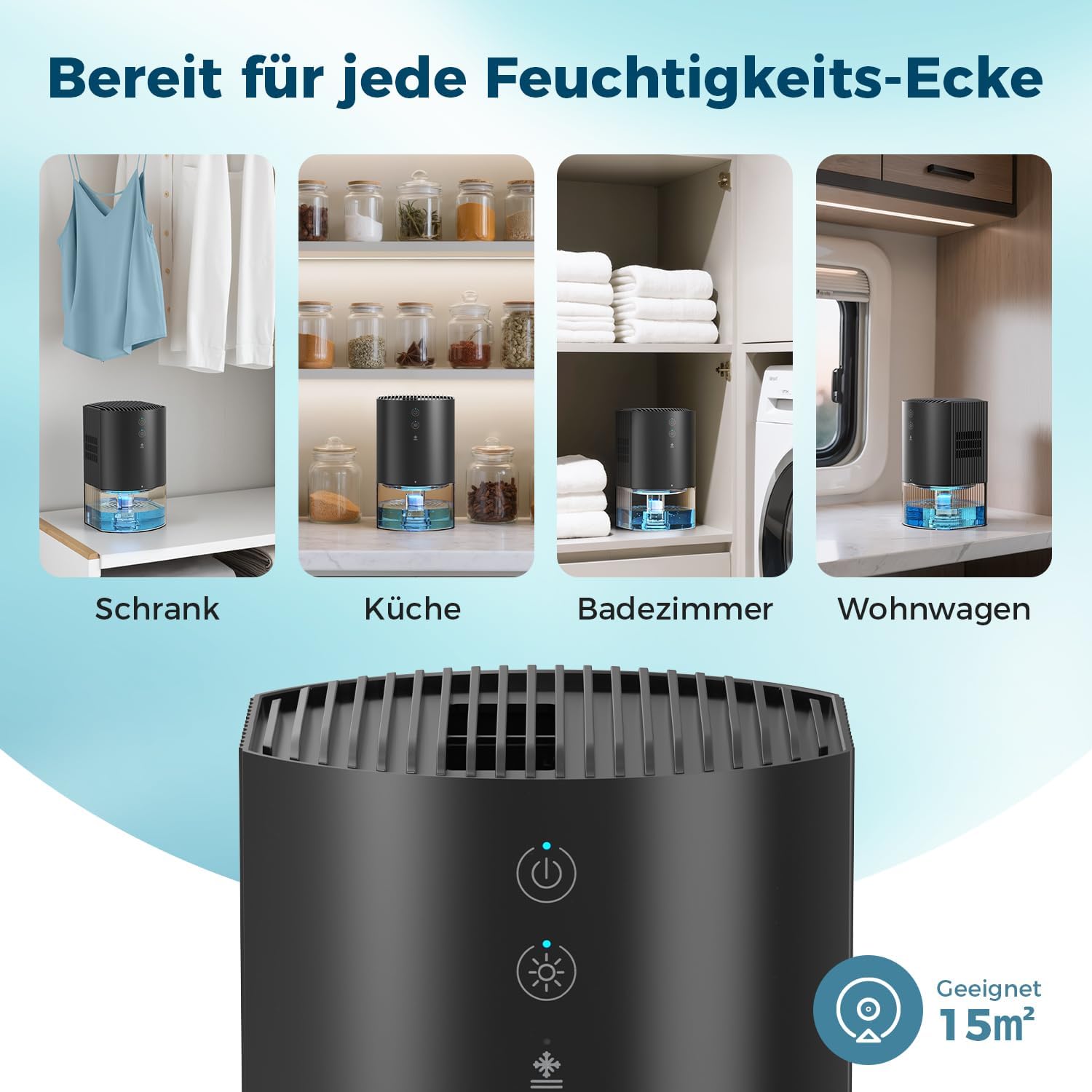 Detalle de AROEVE Luftentfeuchter 990 ml kompakt 🏠