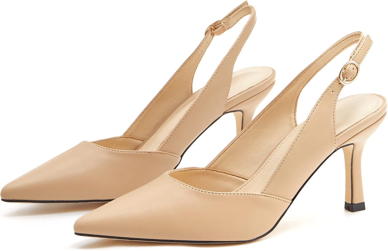 Detalle de Coutgo Women's Slingback Pumps in Faux Leather