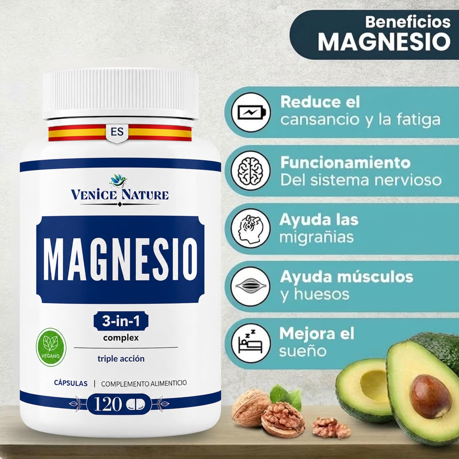 Thumbnail 4 de Venice Nature Magnesium Complex 🌿 120 Cápsulas Veganas