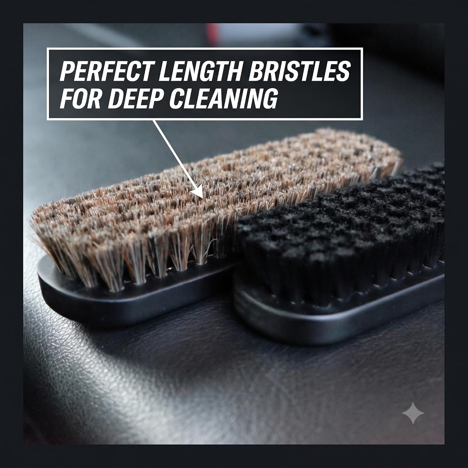 Detalle de PROPER DETAILING CO. レザー・アルカンターラ用ブラシセット 木製ハンドル 2本組