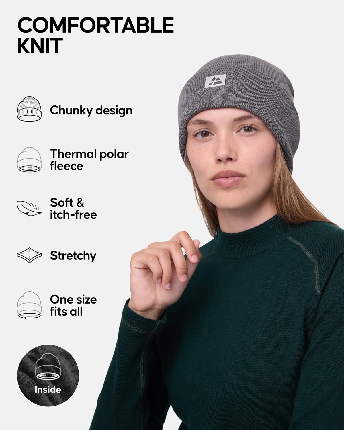 Thumbnail 1 de DANISH ENDURANCE Beanie Hat with Fleece Lining
