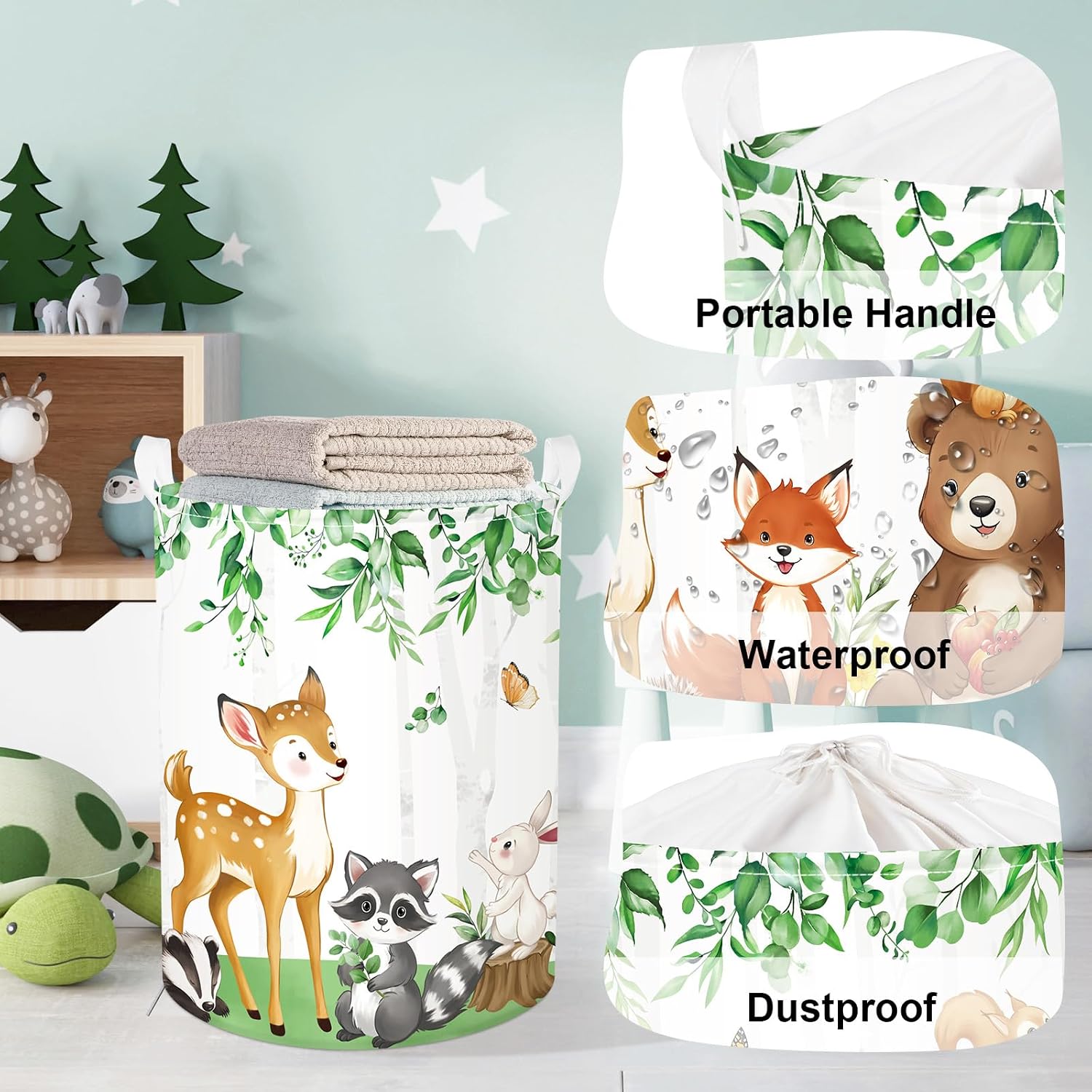 Detalle 2 de HUUMONSS Jungle Animals Storage Basket 63L