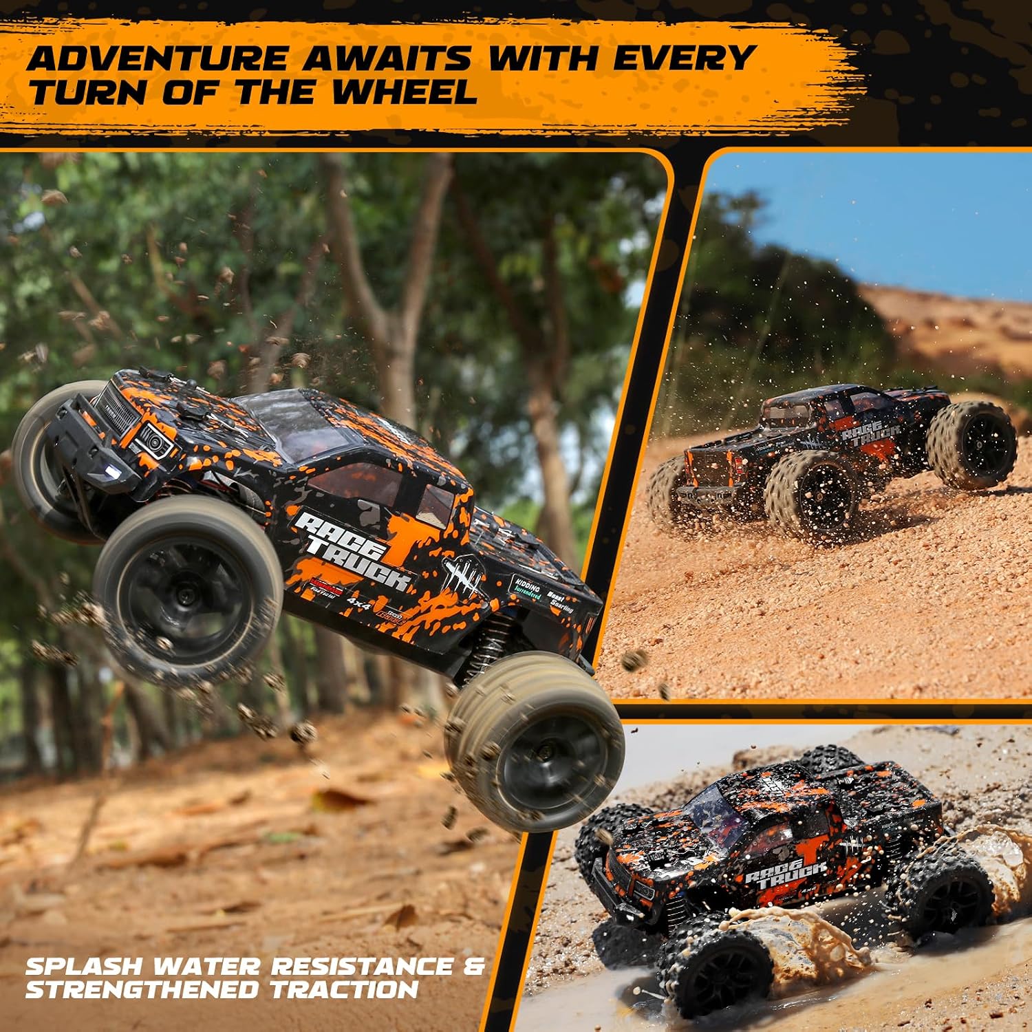Detalle de HAIBOXING 18859 1:18 RC Monster Truck, 4WD, 36 km/h, Two Batteries